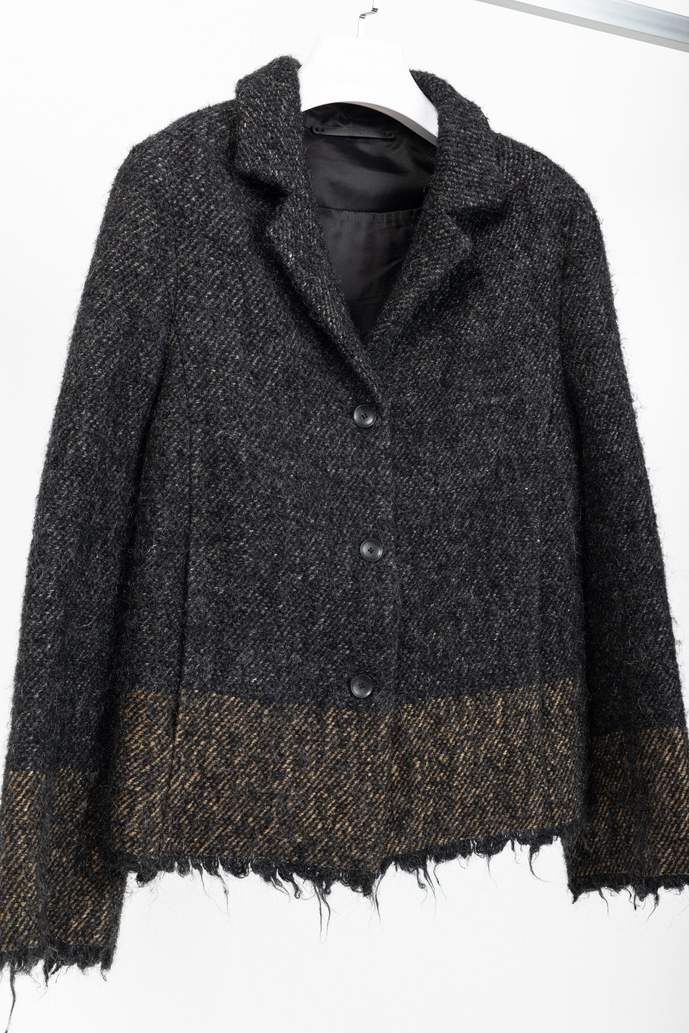 Annette Gortz Annette Gortz AW/16 Mona Wool-Blend Frayed-Hem Jacket Size M / US 6-8 / IT 42-44 - 3 Thumbnail