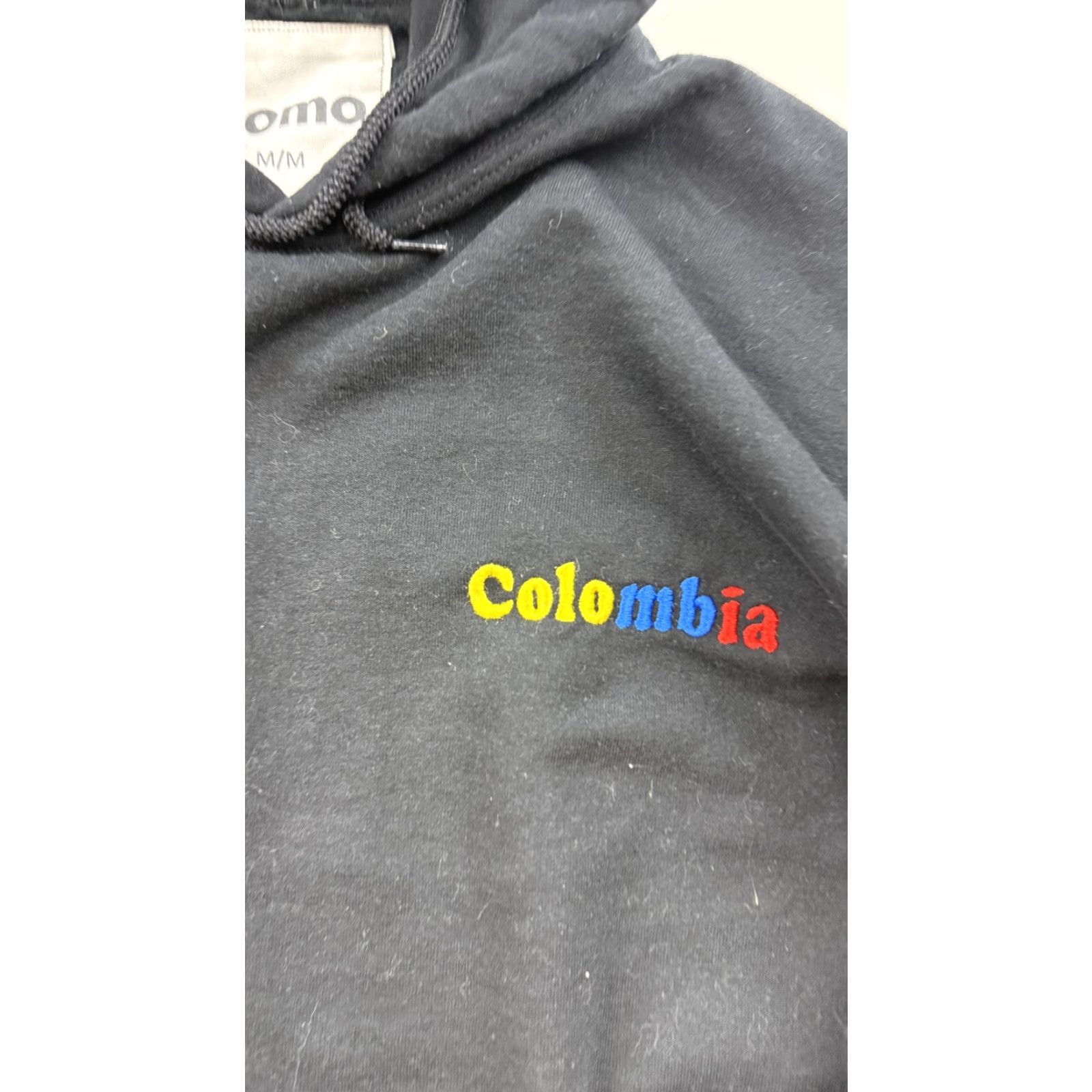 Vintage Tomo Hoodie Mens Medium Black Colombia Embroidered Pullover Sweatshirt Fleece Streetwear Size US M / EU 48-50 / 2 - 2 Thumbnail