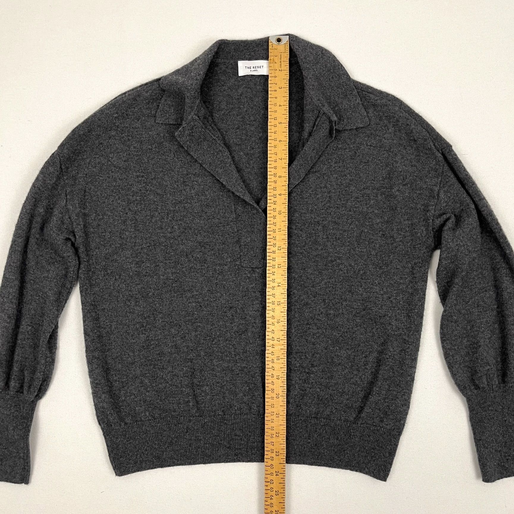 J.Crew Womens Sweater The Reset R Label Gray Ribbed Cashmere Wool Quiet Luxury Prep S Size L / US 10 / IT 46 - 5 Thumbnail