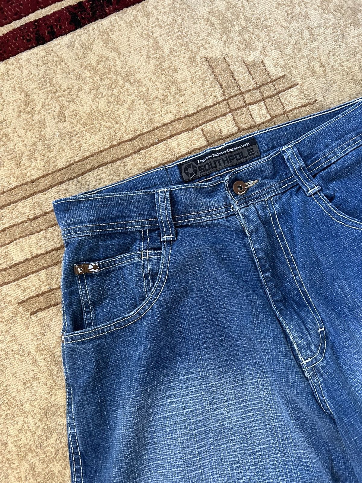 Southpole × Vintage Vintage Southpole Baggy Denim Faded Blue Shorts Size US 32 / EU 48 - 7 Thumbnail