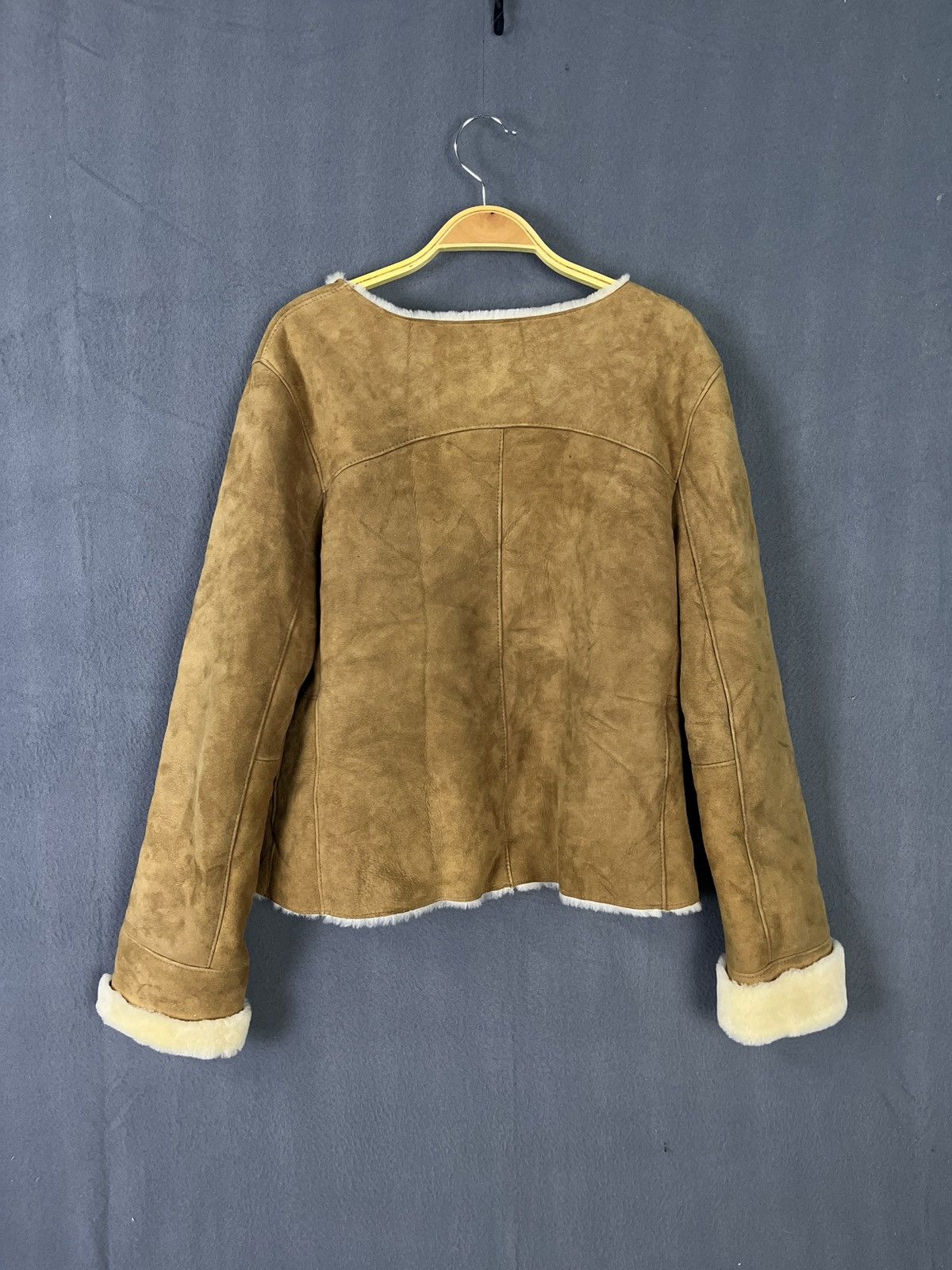 Genuine Leather × Vintage Peau D’ Ane Made in France Real Sheep Leather Suede Jacket Size S / US 4 / IT 40 - 2 Thumbnail