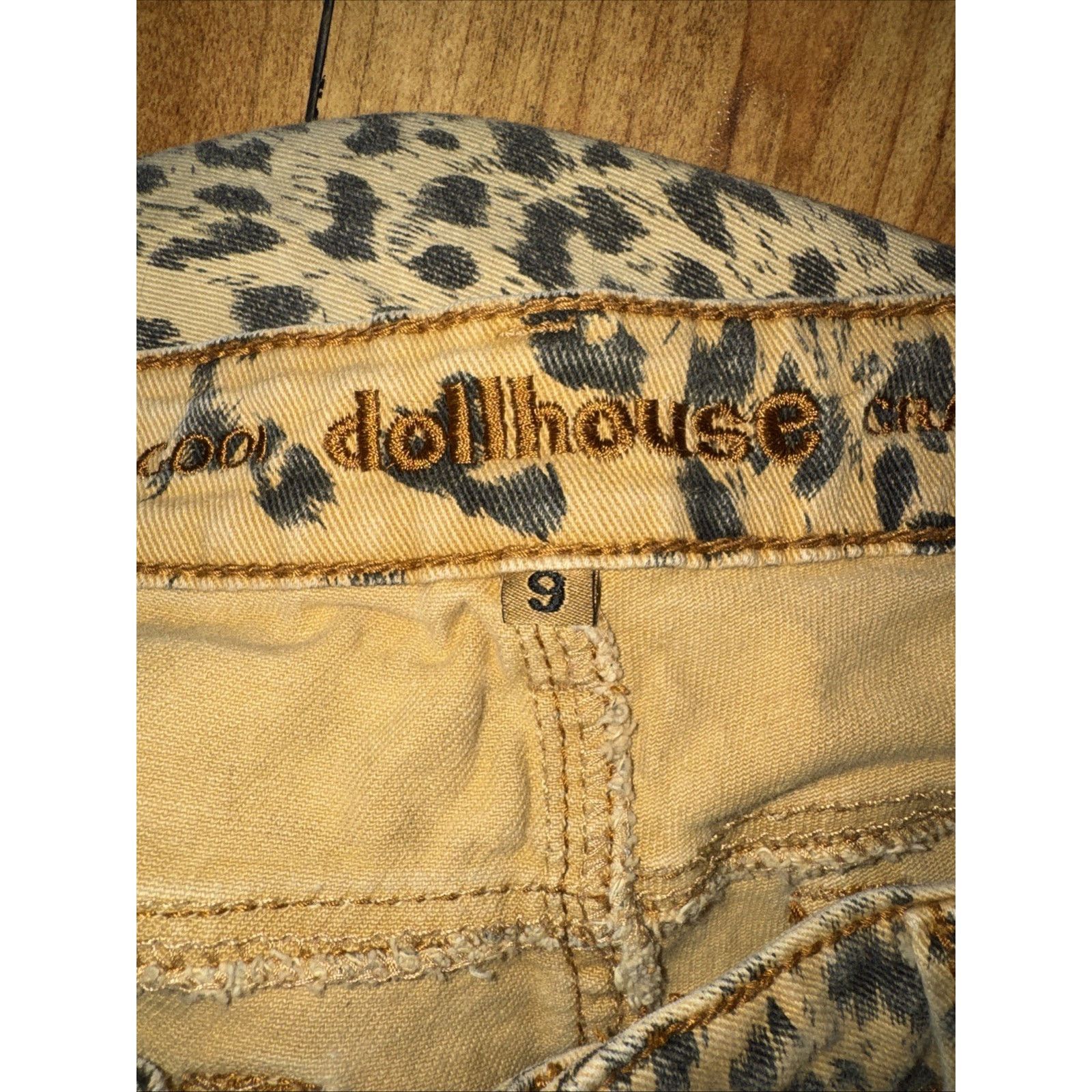 Vintage Dollhouse Leopard Print Jeans Brown Size 9 32x32 Size 32" / US 10 / IT 46 - 4 Thumbnail