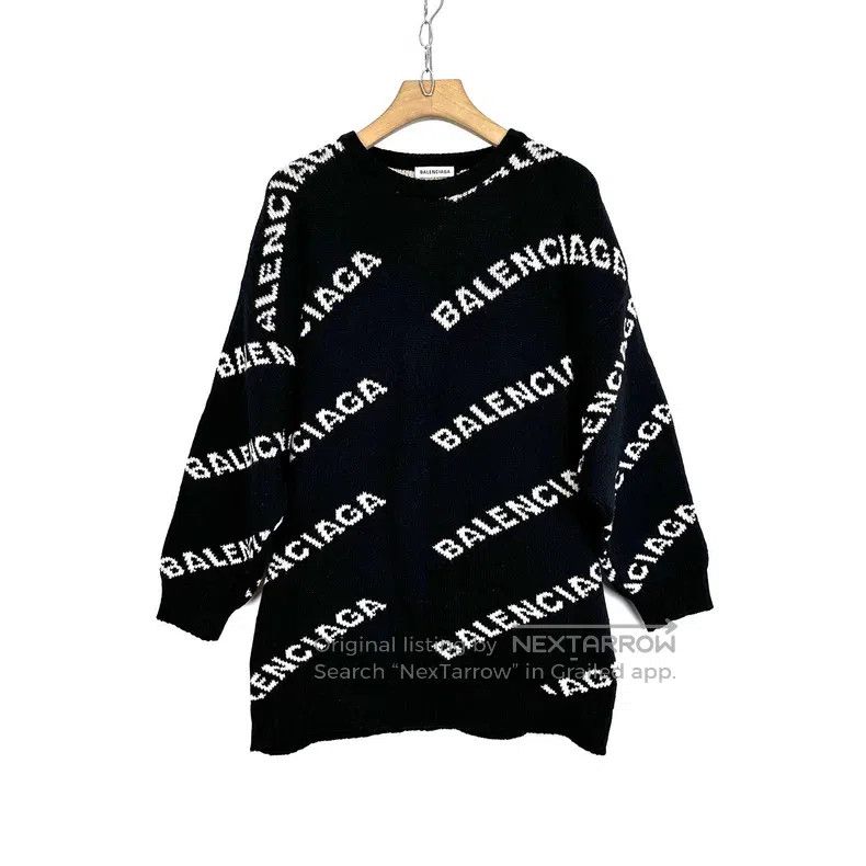Balenciaga Balenciaga Black Full Bullet Screen Logo Sweater Size US XXS / EU 40 - 2 Thumbnail