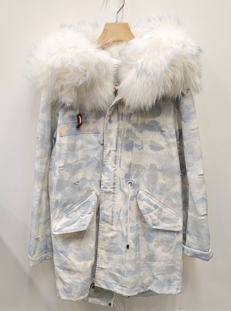 MR & MRS ITALY MrMrs Hooded Fur Parka Jacket Size S / US 4 / IT 40 - 1 Thumbnail