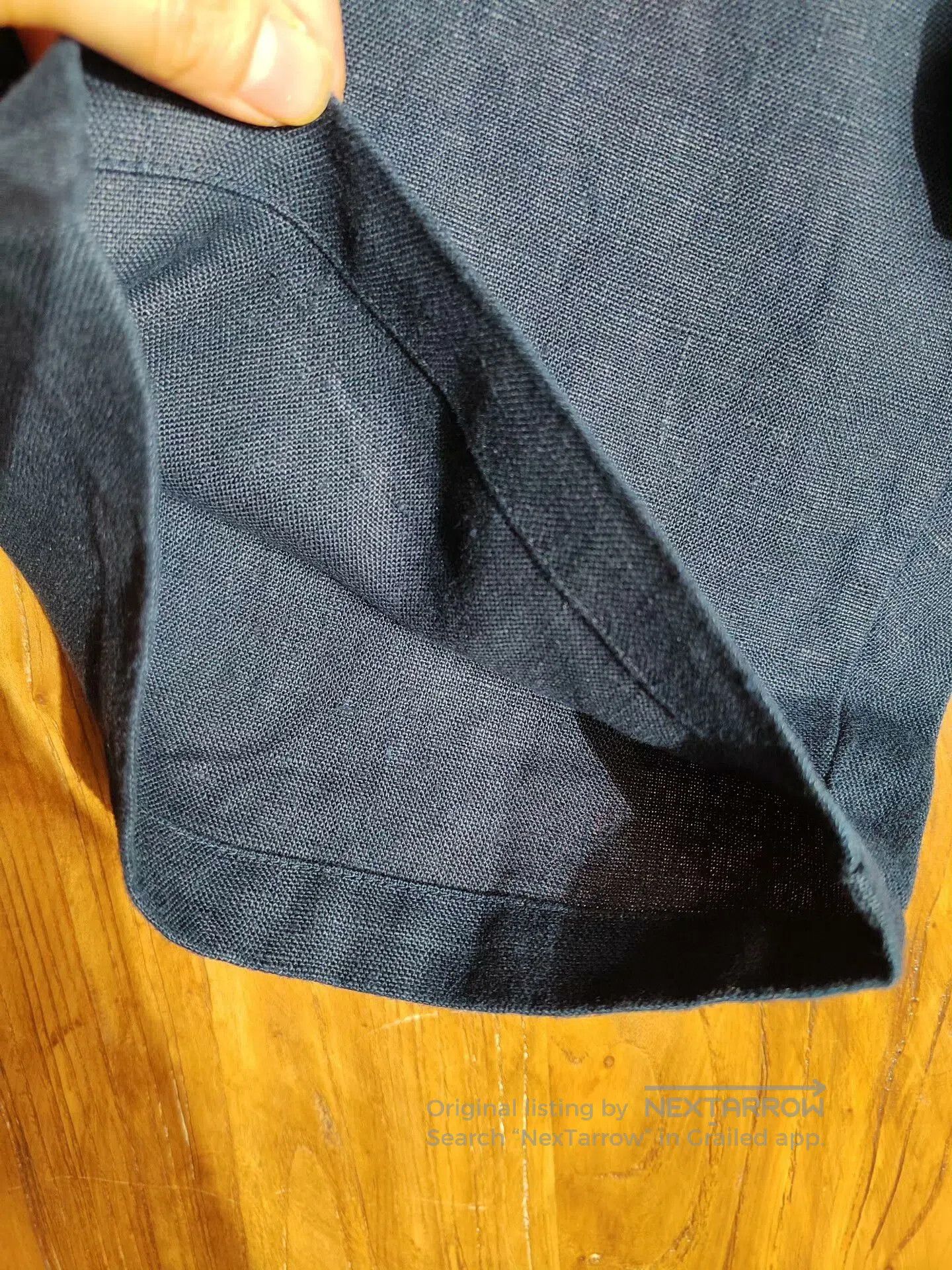 NN07 Linen Shorts in Dark Blue.