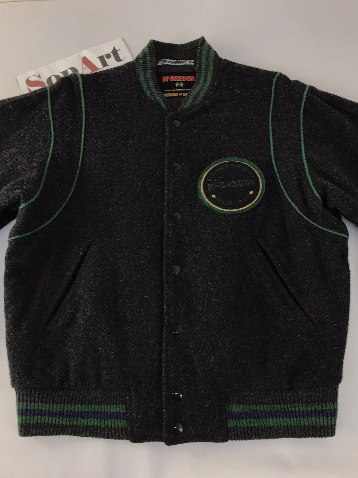 McGregor × Vintage Vintage McGregor Varsity Jacket Wool Big Logo Snap Button Size US L / EU 52-54 / 3 - 3 Thumbnail