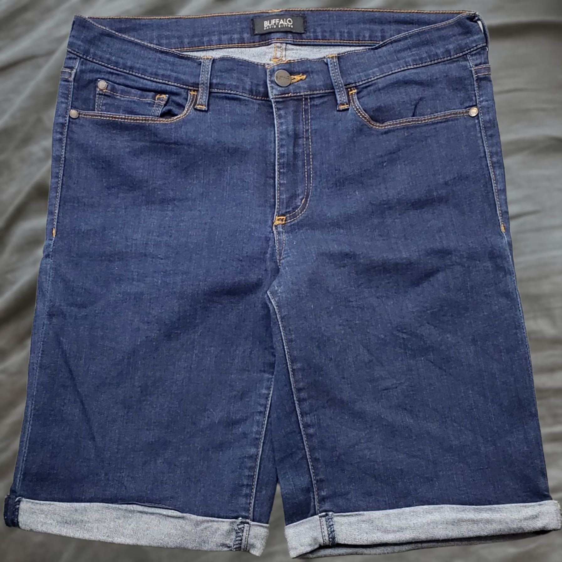Buffalo David Bitton Buffalo David Bitton Bermuda Shorts Womens 29 Blue Denim Stretch Cuffed Hem Size 29" - 1 Thumbnail