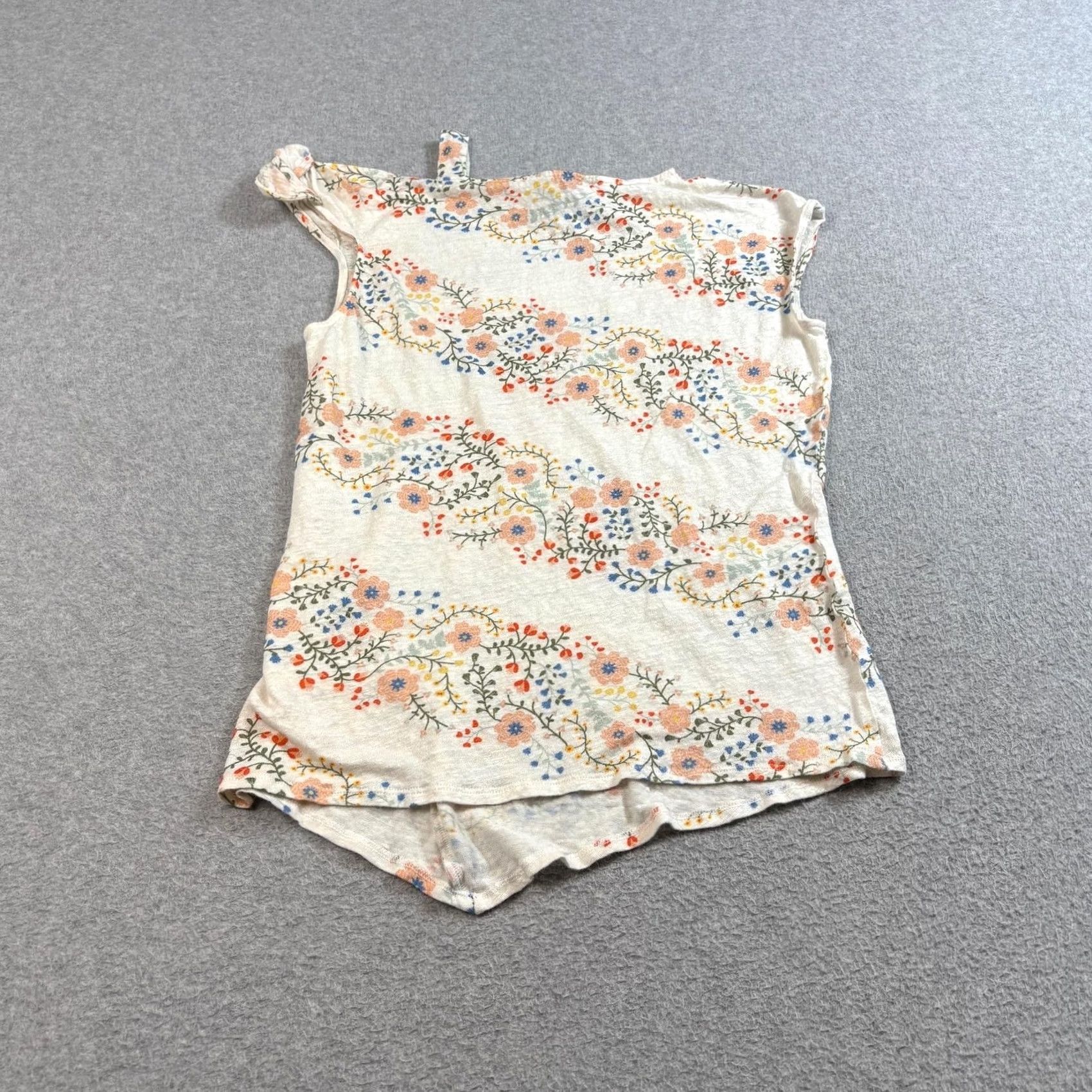 Vintage Sundance Shirt Womens Medium Ivory Floral Asymmetrical Hem Boho Tank Size M / US 6-8 / IT 42-44 - 2 Thumbnail