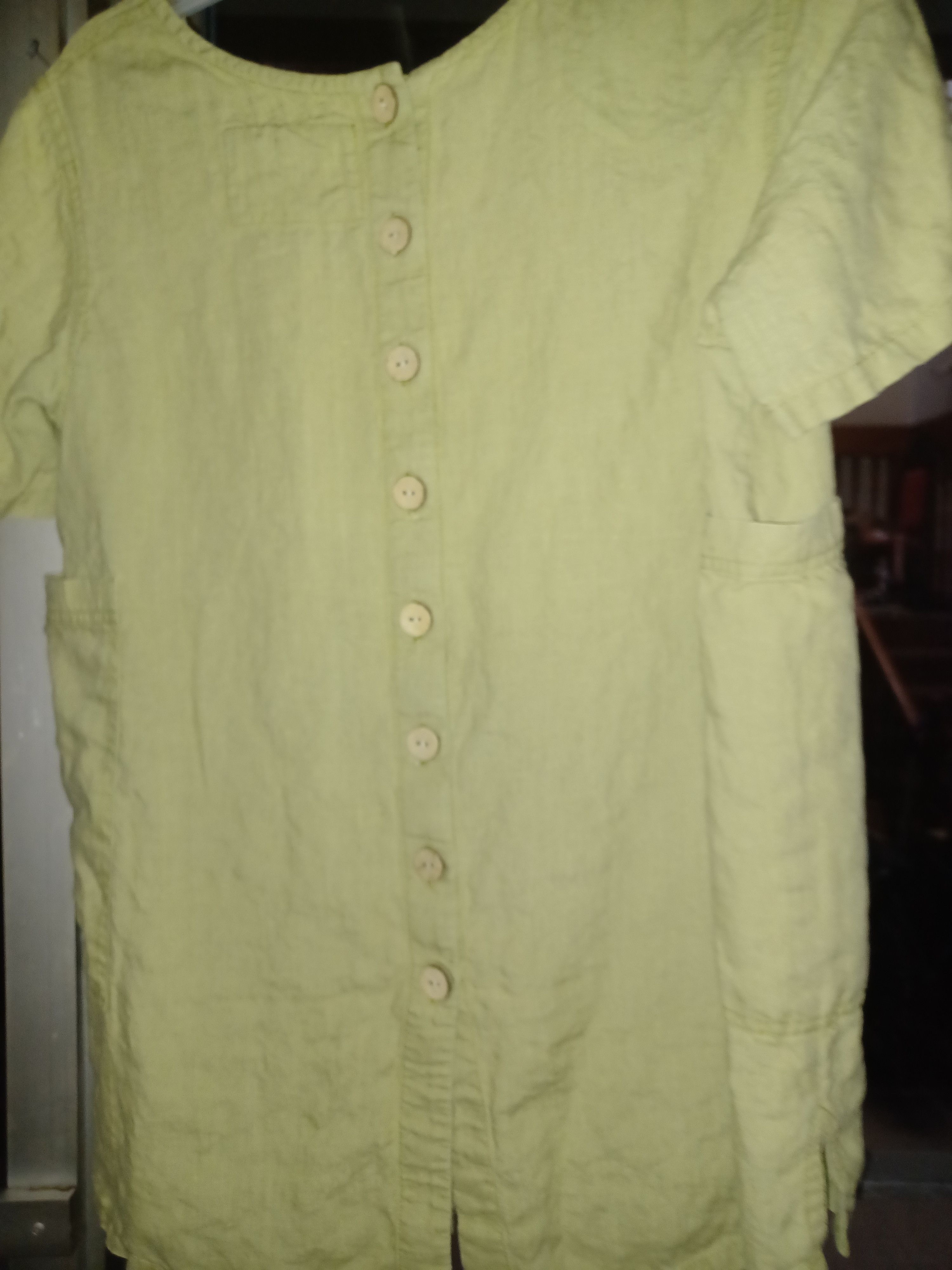 Other LA Blend 100% Linen Women's Top Small Green Size S / US 4 / IT 40 - 2 Thumbnail