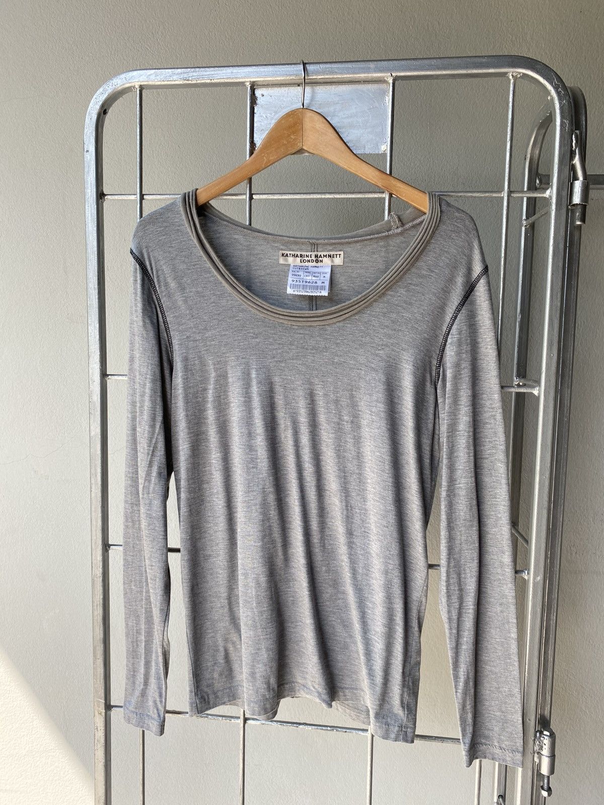 Katharine Hamnett London KATHARINE HAMNETT LONDON Gray Sheer Long-Sleeve Tee Size M / US 6-8 / IT 42-44 - 15 Thumbnail