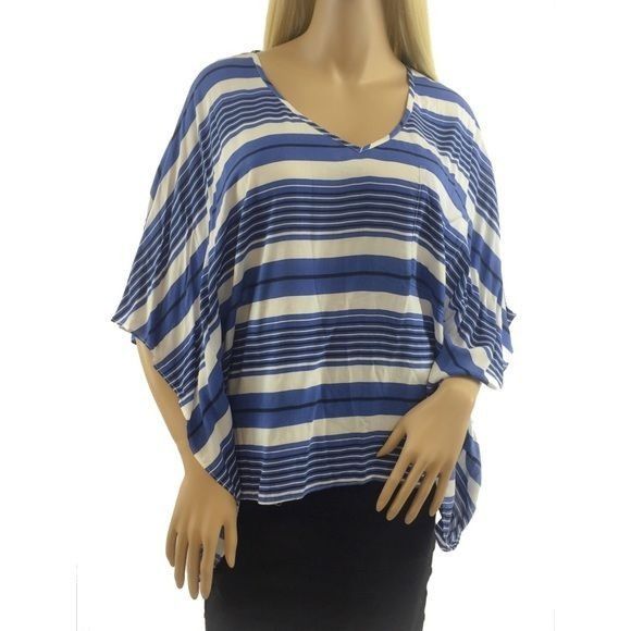 Other NWT Karen Kane Angel Flutter Sleeve Blue White Black Striped Size S / US 4 / IT 40 - 3 Thumbnail