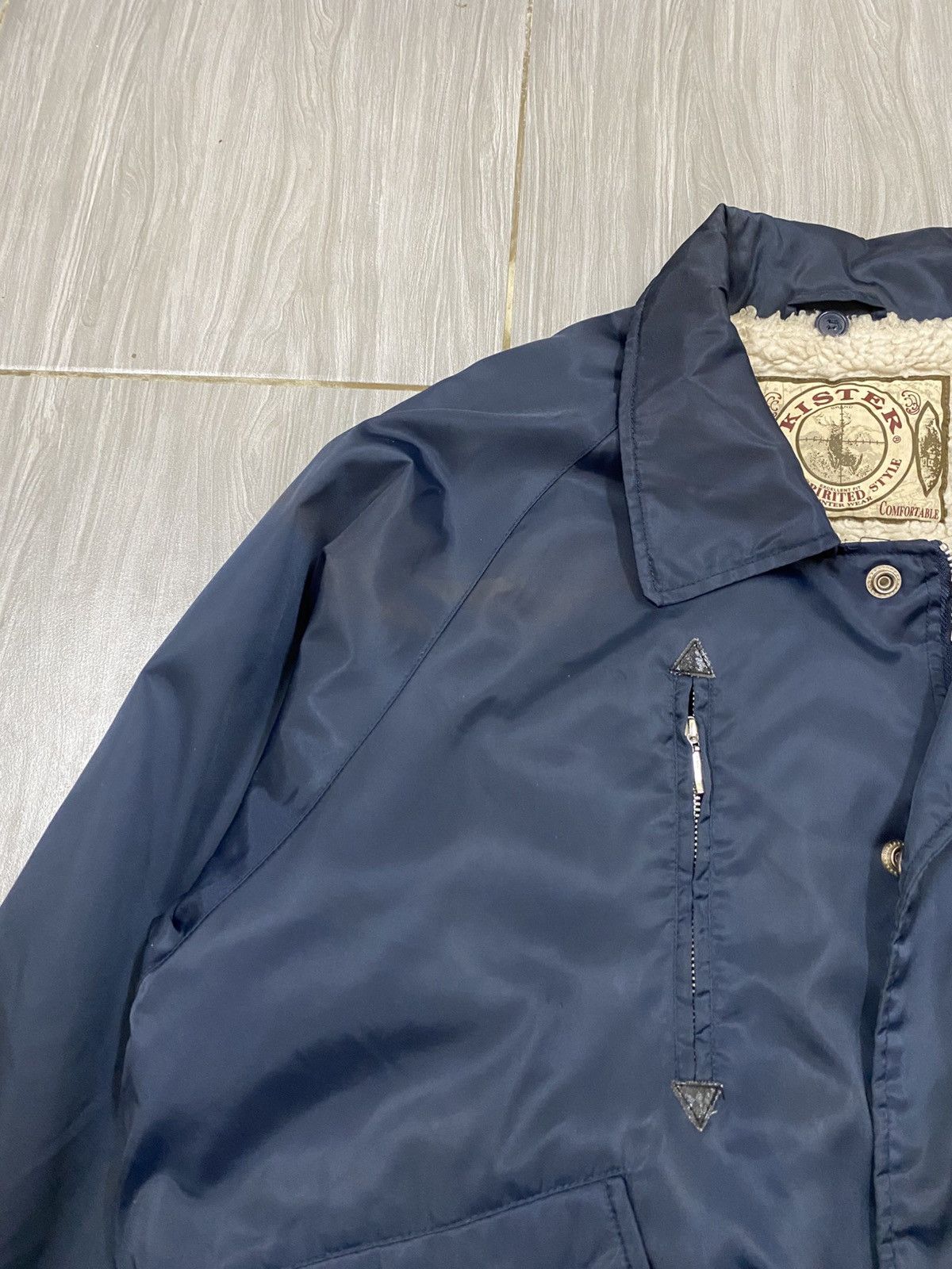 Vintage Vtg Kister Winter Wear Bomber Jacket Blue Size US L / EU 52-54 / 3 - 6 Thumbnail