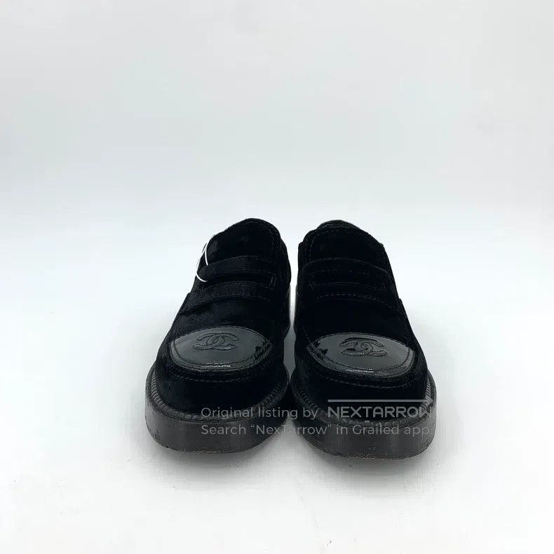 Chanel Chanel Black velvet patent leather stitching casual loafer Size US 8 / IT 38 - 3 Thumbnail