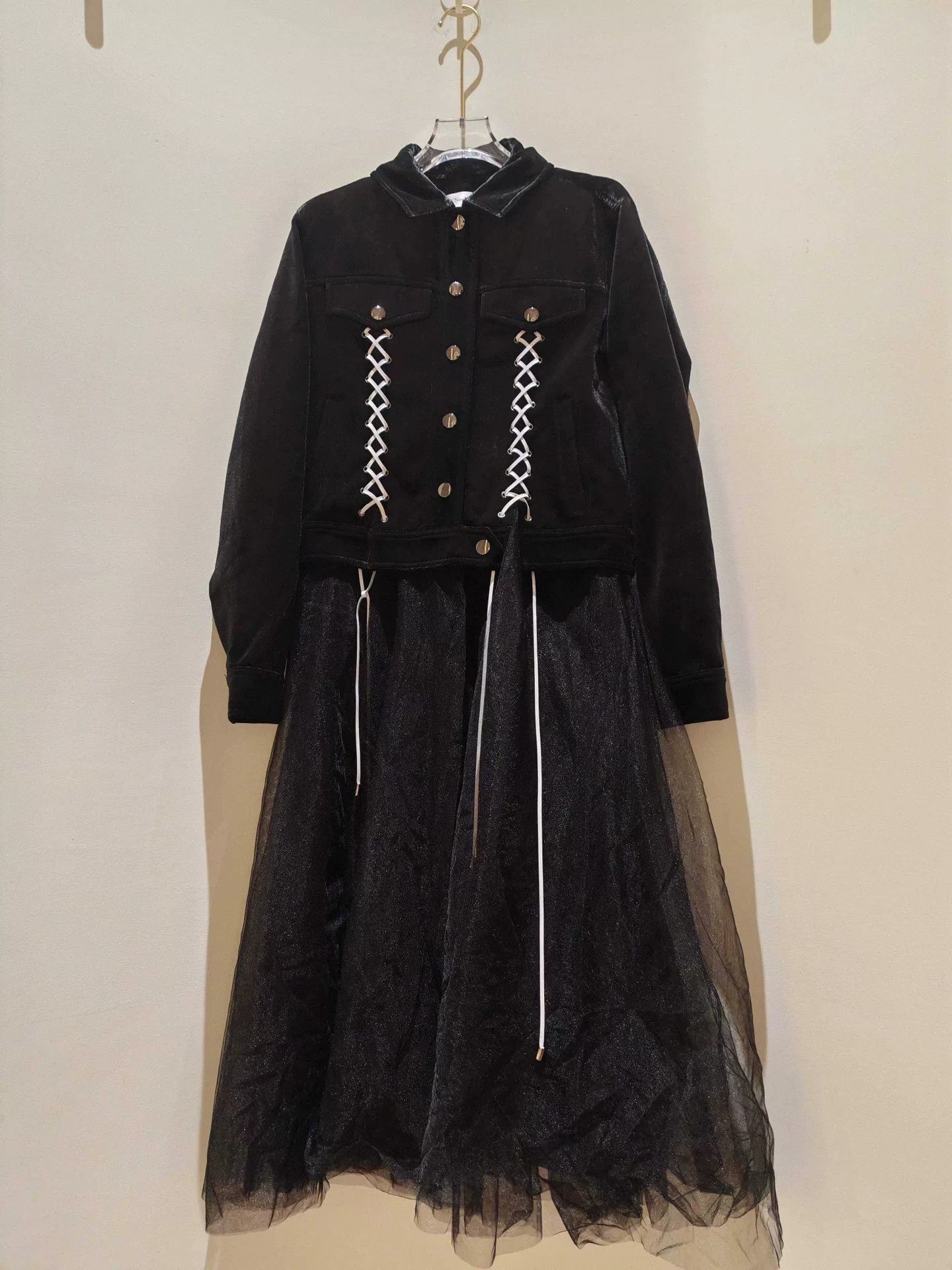 Other YESbyYESIR Long Velvet Coat Size 28" / US 6 / IT 42 - 1 Thumbnail