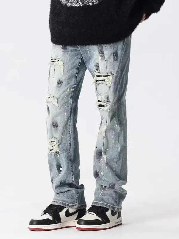 VIBE Retro street wash patched ripped jeans Size US 32 / EU 48 - 5 Thumbnail