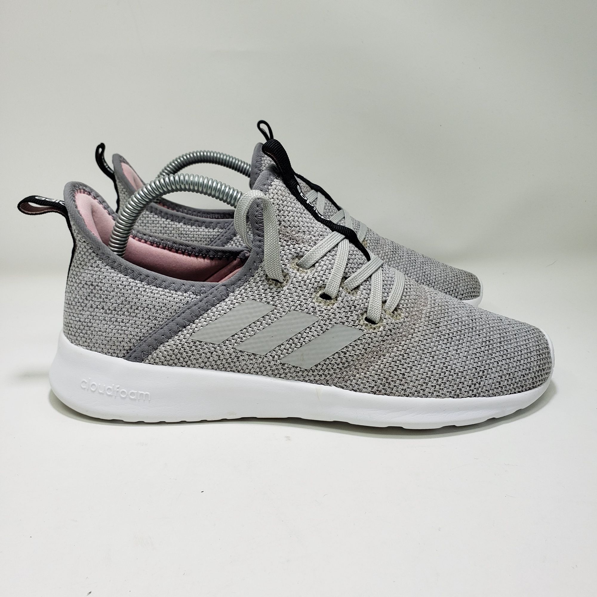 Adidas Adidas Cloudfoam Pure SPW Shoes Gray Knit Lace-Up Sneakers W Size US 7.5 / IT 37.5 - 4 Thumbnail