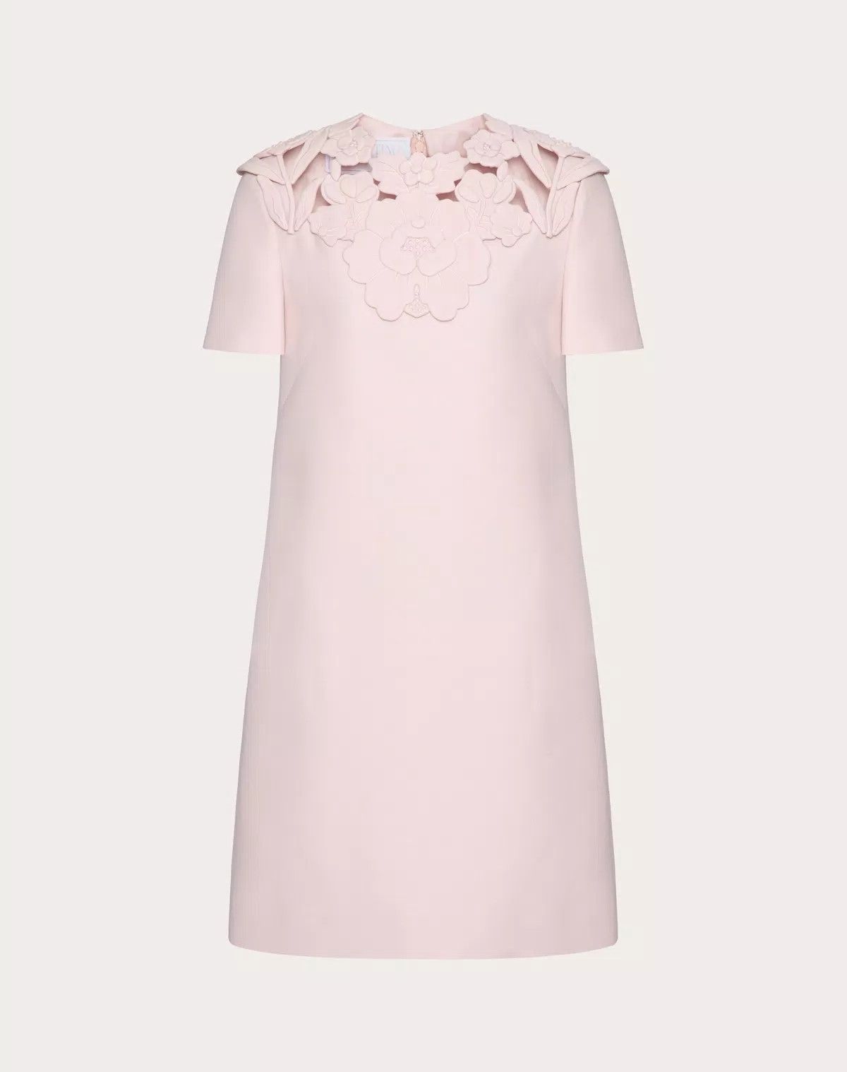 Valentino o1s1wg111125 Embroidered Crepe Couture Short Dress in Pink Size XS / US 0-2 / IT 36-38 - 1 Thumbnail