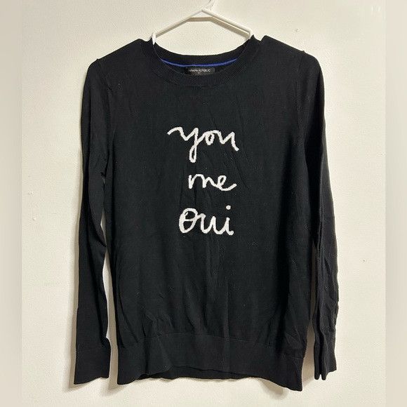 Banana Republic Banana Republic Merino Wool Blend “you, me, oui” Sweater Size M / US 6-8 / IT 42-44 - 1 Thumbnail
