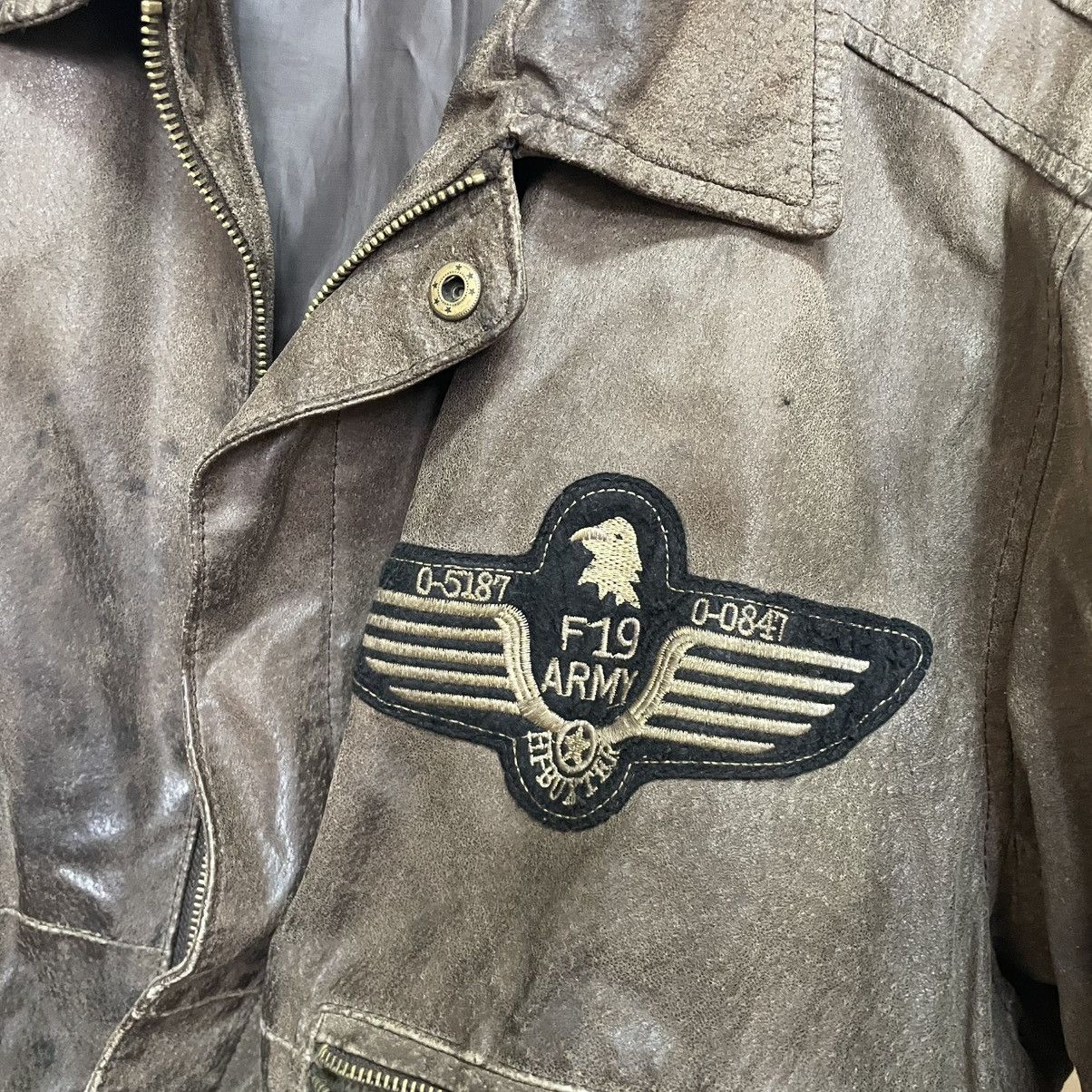Other Vintage F-19 Usa 90s leather Ma1 Bomber Flight Jacket Size US M / EU 48-50 / 2 - 2 Thumbnail