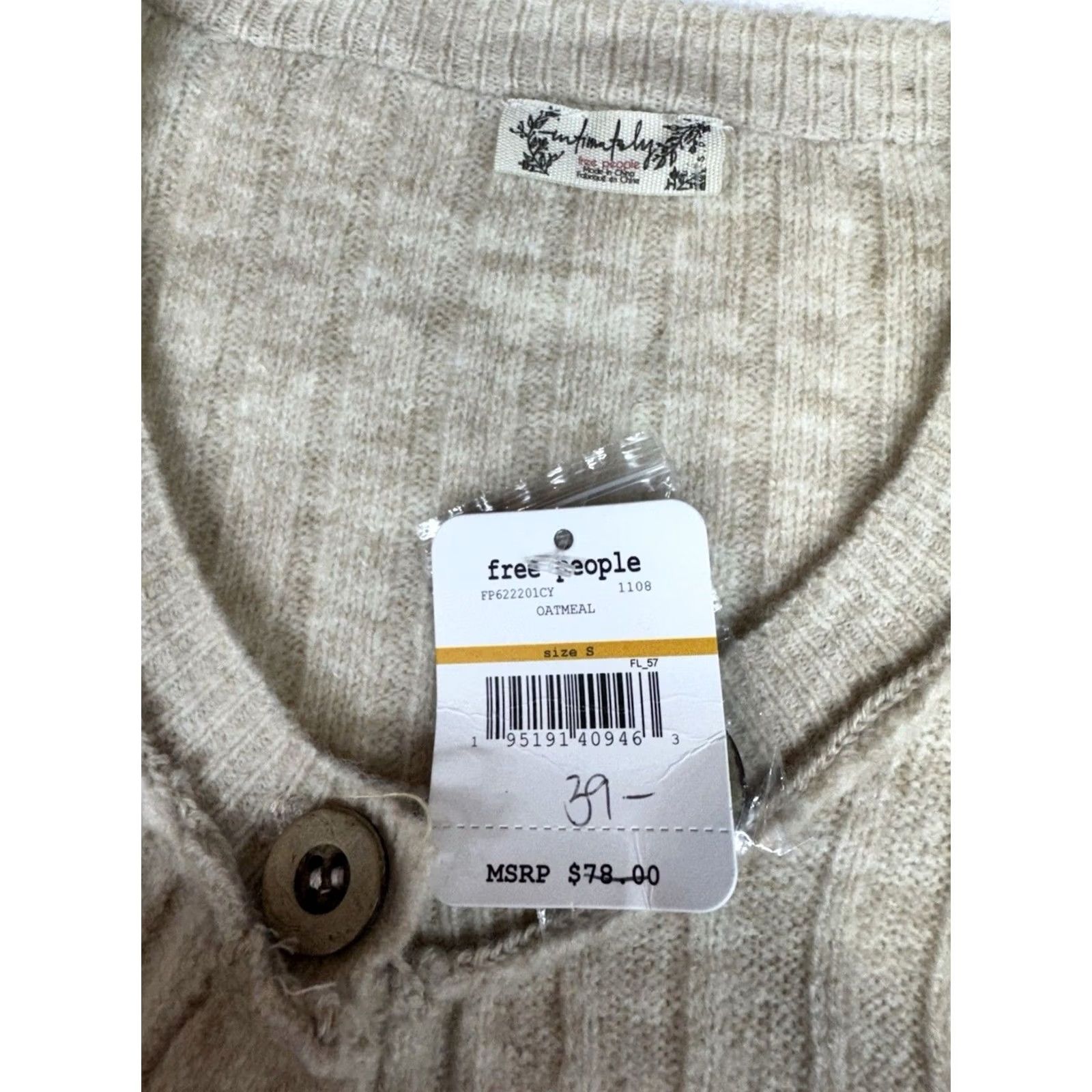 Free People Free People Women's Around The Clock Knit Sweater Pants Set Oatmeal S/M NWT Size S / US 4 / IT 40 - 3 Thumbnail