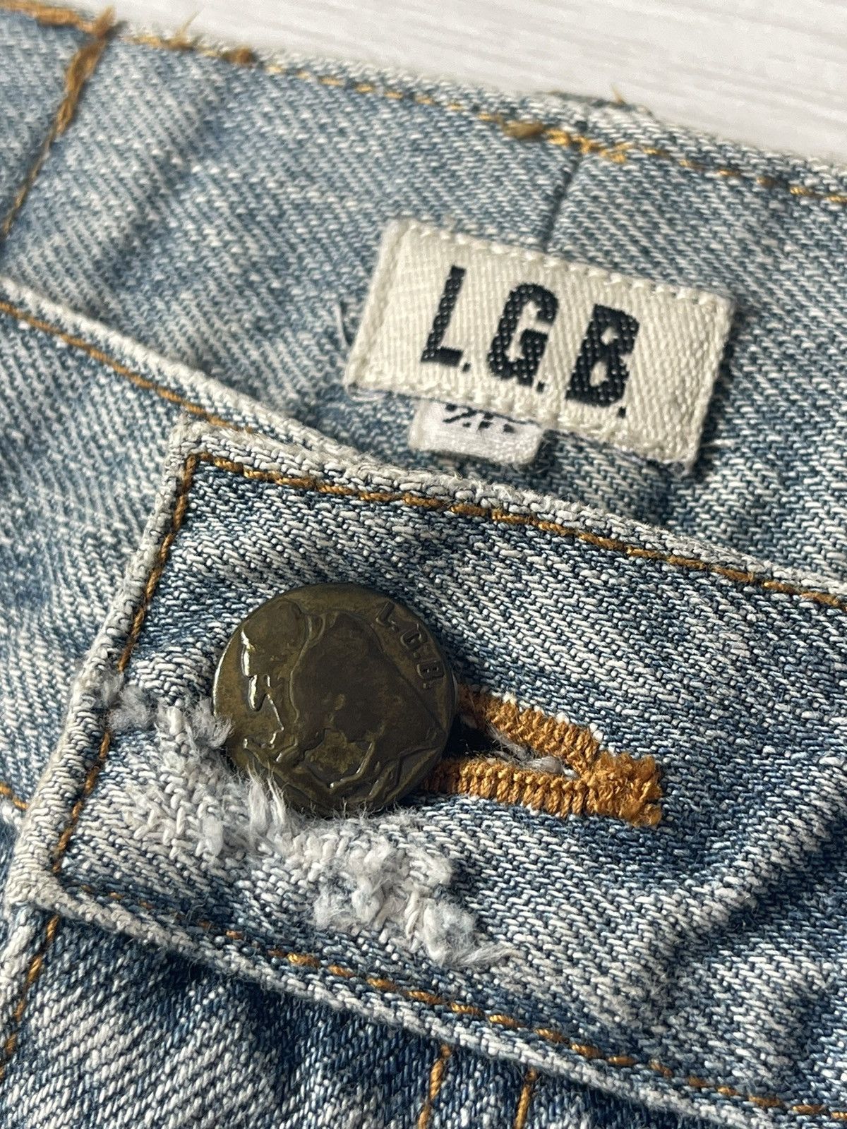Le Grande Bleu (L.G.B.) OG Le Grand Bleu Washed Quarters Jeans Denim Size US 29 - 7 Thumbnail