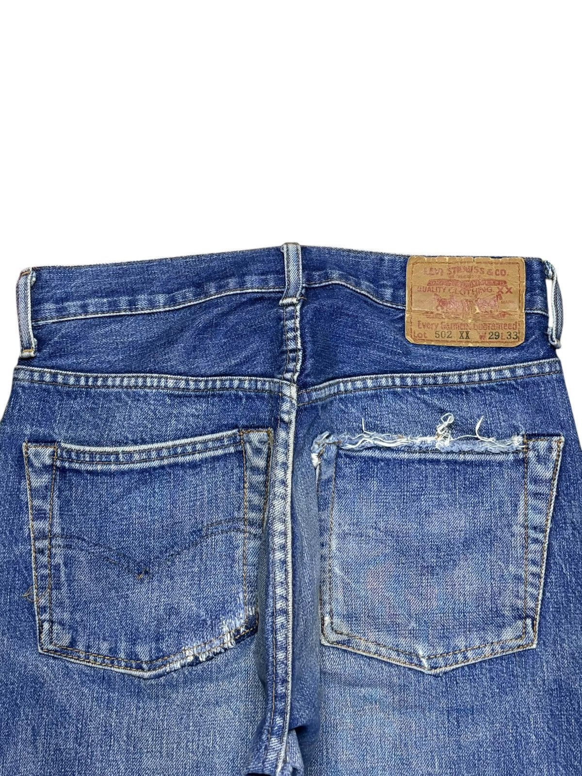 Levi's Vintage 90s Levis 502xx Selvedge Blue Wash Loose Jeans Size US 28 / EU 44 - 9 Thumbnail