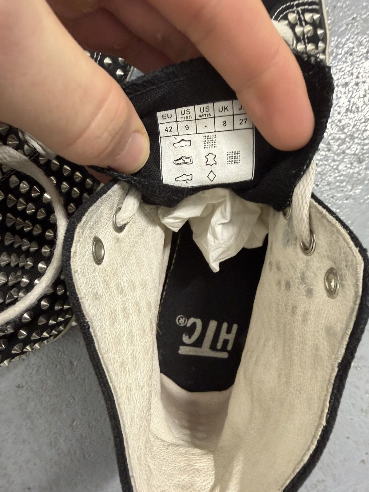 Hollywood Trading Company HTC Hollywood Trading Company Studded High Top Sneakers Size US 9 / EU 42 - 14 Thumbnail