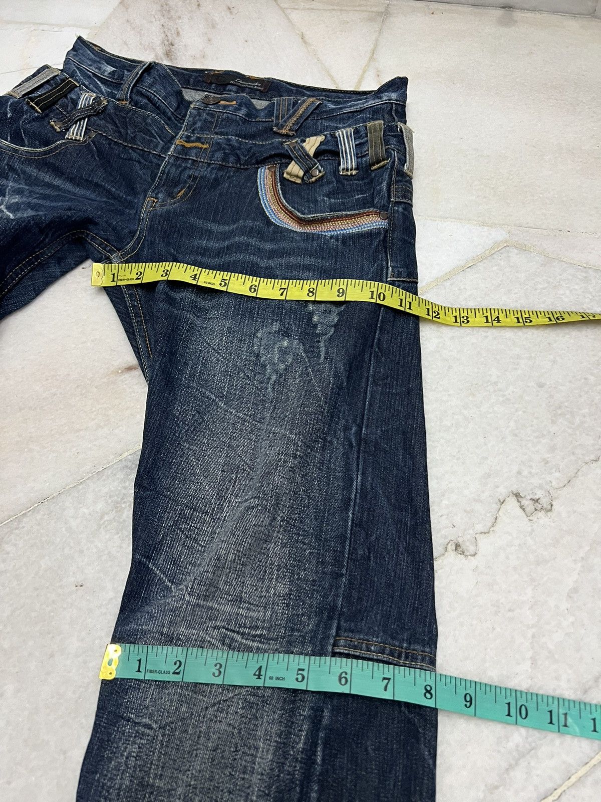 If Six Was Nine × Japanese Brand 🌈DOUBLE WAIST🌈VINTAGE DOMINATE HANDCRAFTED WASHED JEANS Size US 31 - 15 Thumbnail