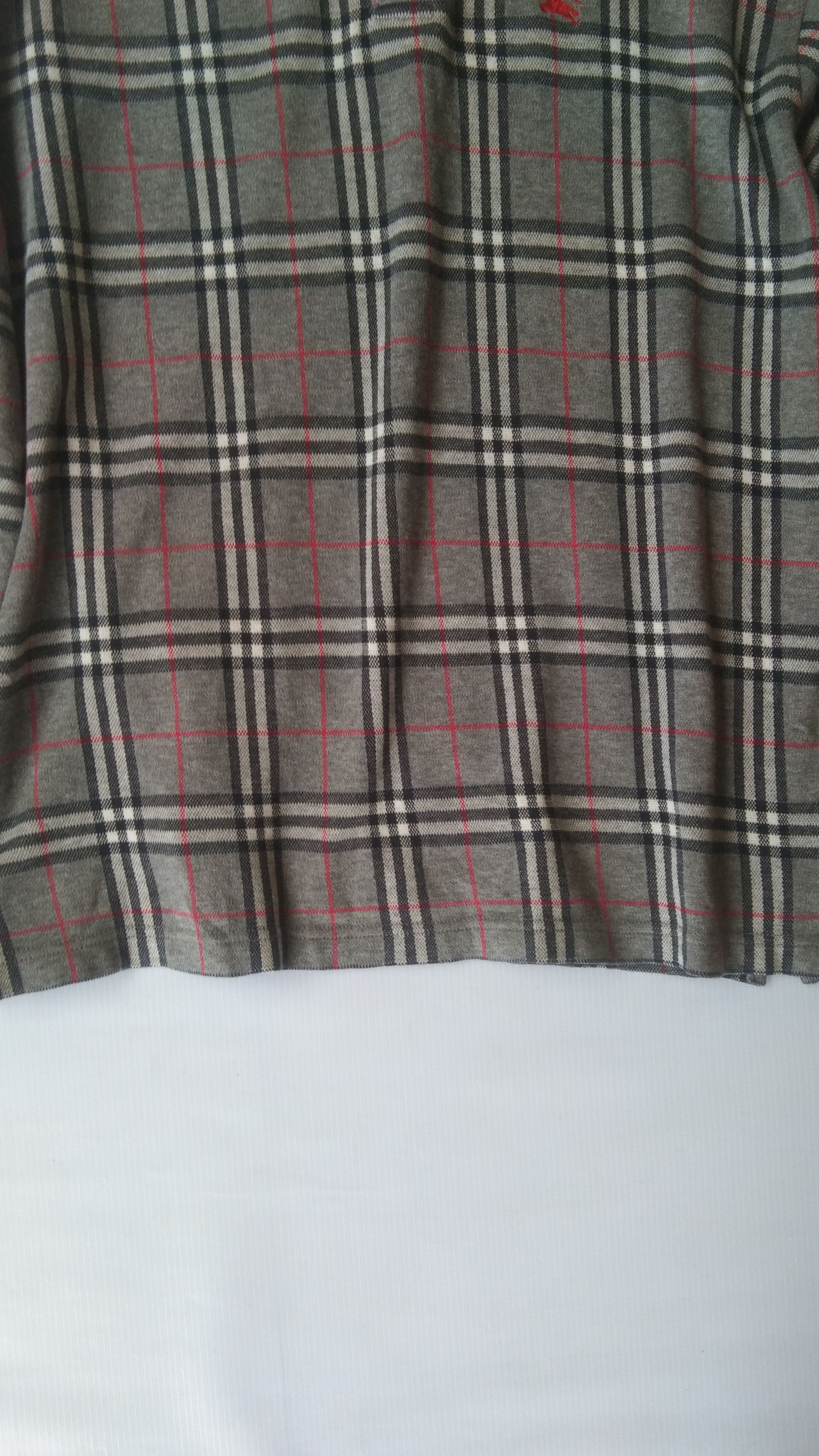 Burberry × Vintage Vtg Burberrys nova check grey long poloshirr Size US M / EU 48-50 / 2 - 3 Thumbnail