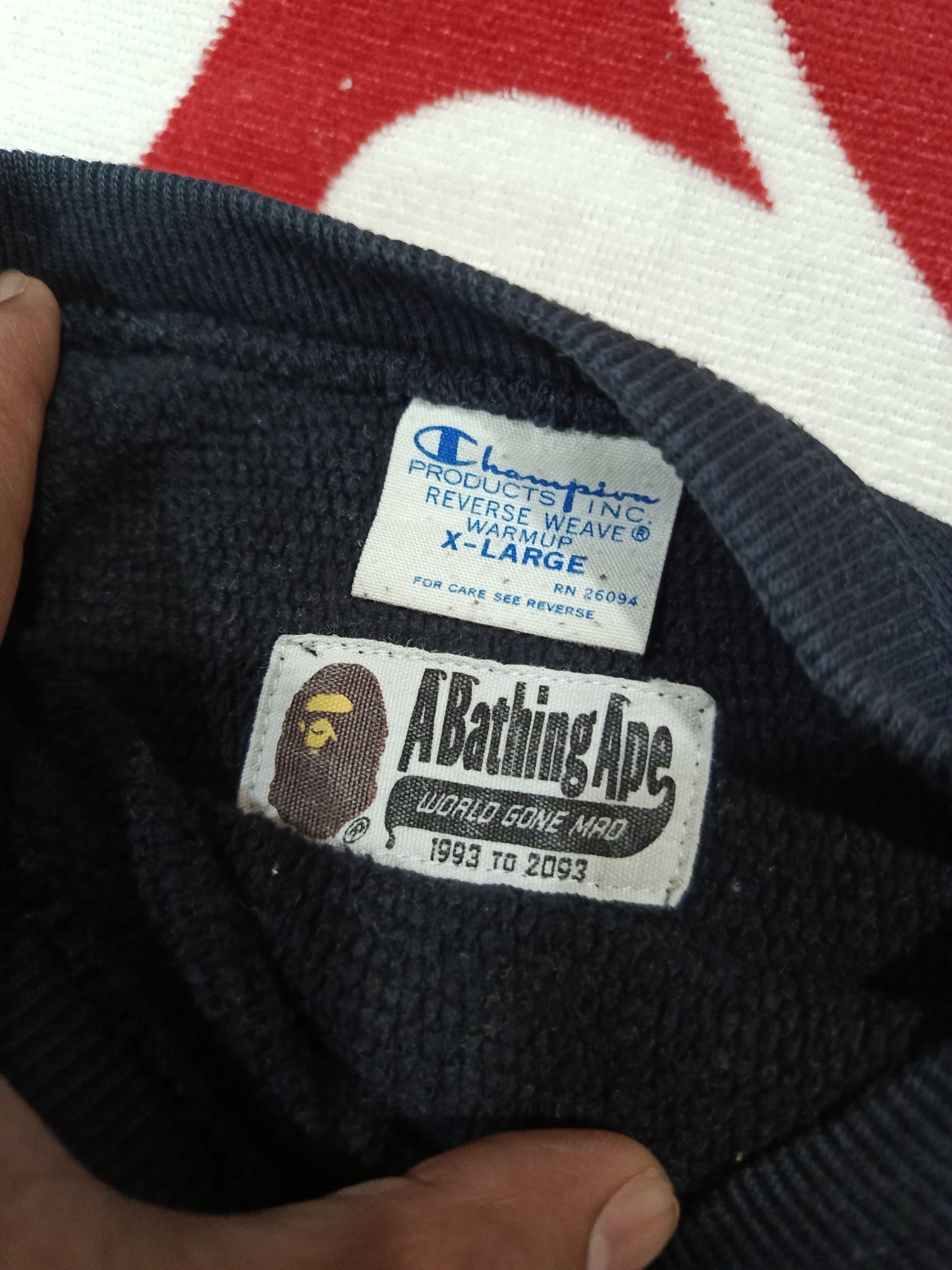 Bape × Champion Sweatshirt champion x bape black color Size US XL / EU 56 / 4 - 6 Thumbnail