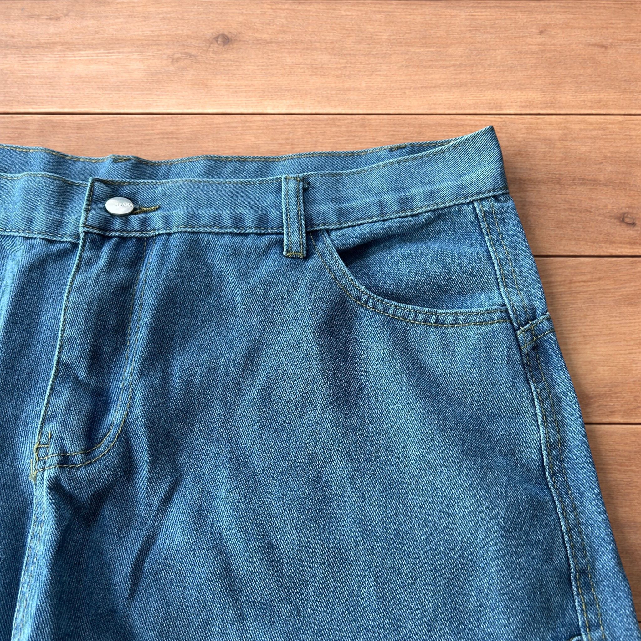 Japanese Brand Vintage style baggy jorts shorts w. leopard print in blue. Size US 36 / EU 52 - 4 Thumbnail