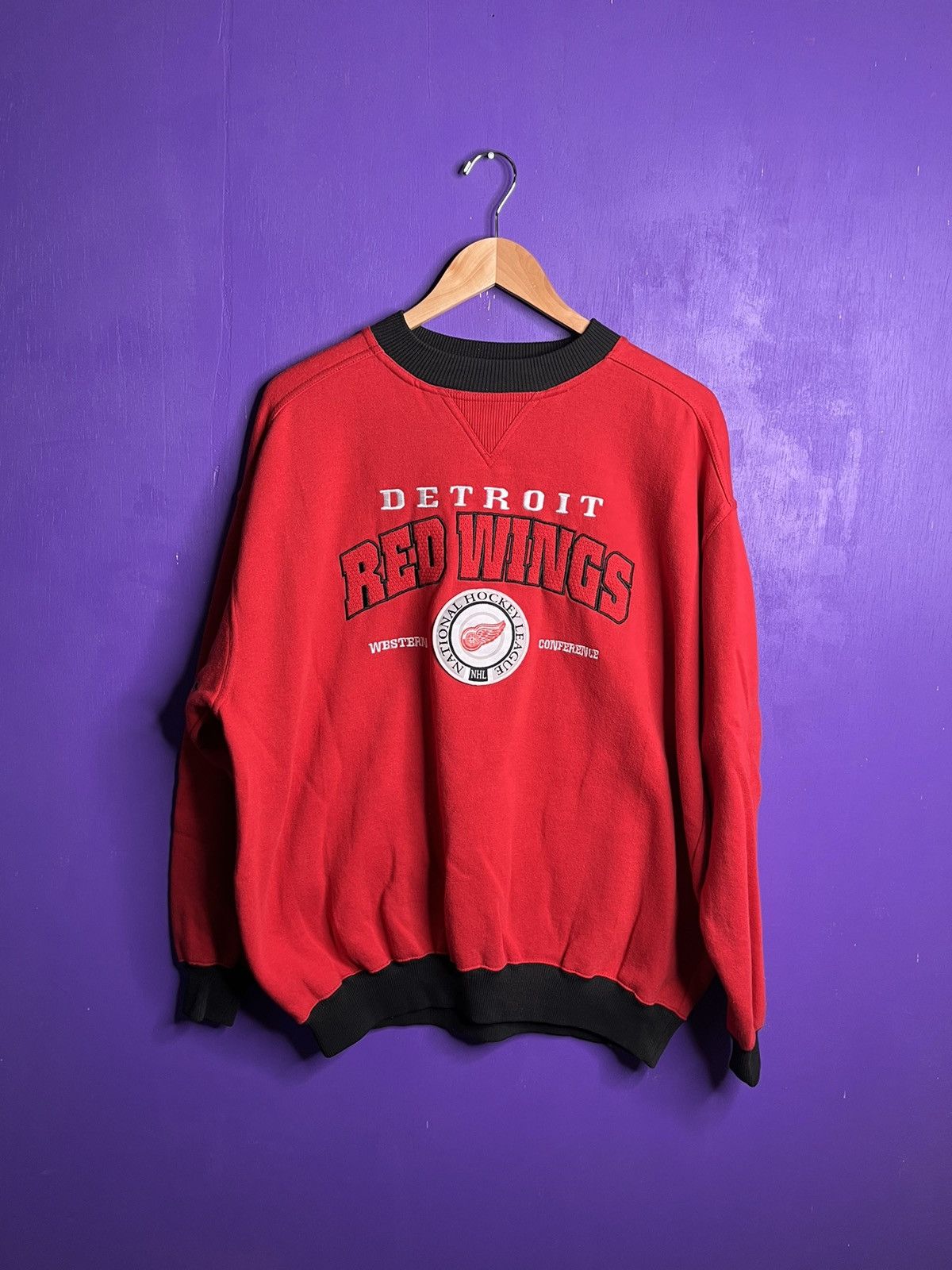 Lee × NHL × Vintage Vintage 90s Lee Detroit red wings sweatshirt Size US XL / EU 56 / 4 - 1 Thumbnail