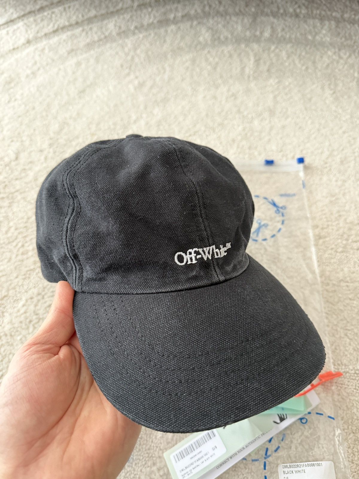 Off-White Off White Baseball Cap in Washed Black Size ONE SIZE - 7 Thumbnail