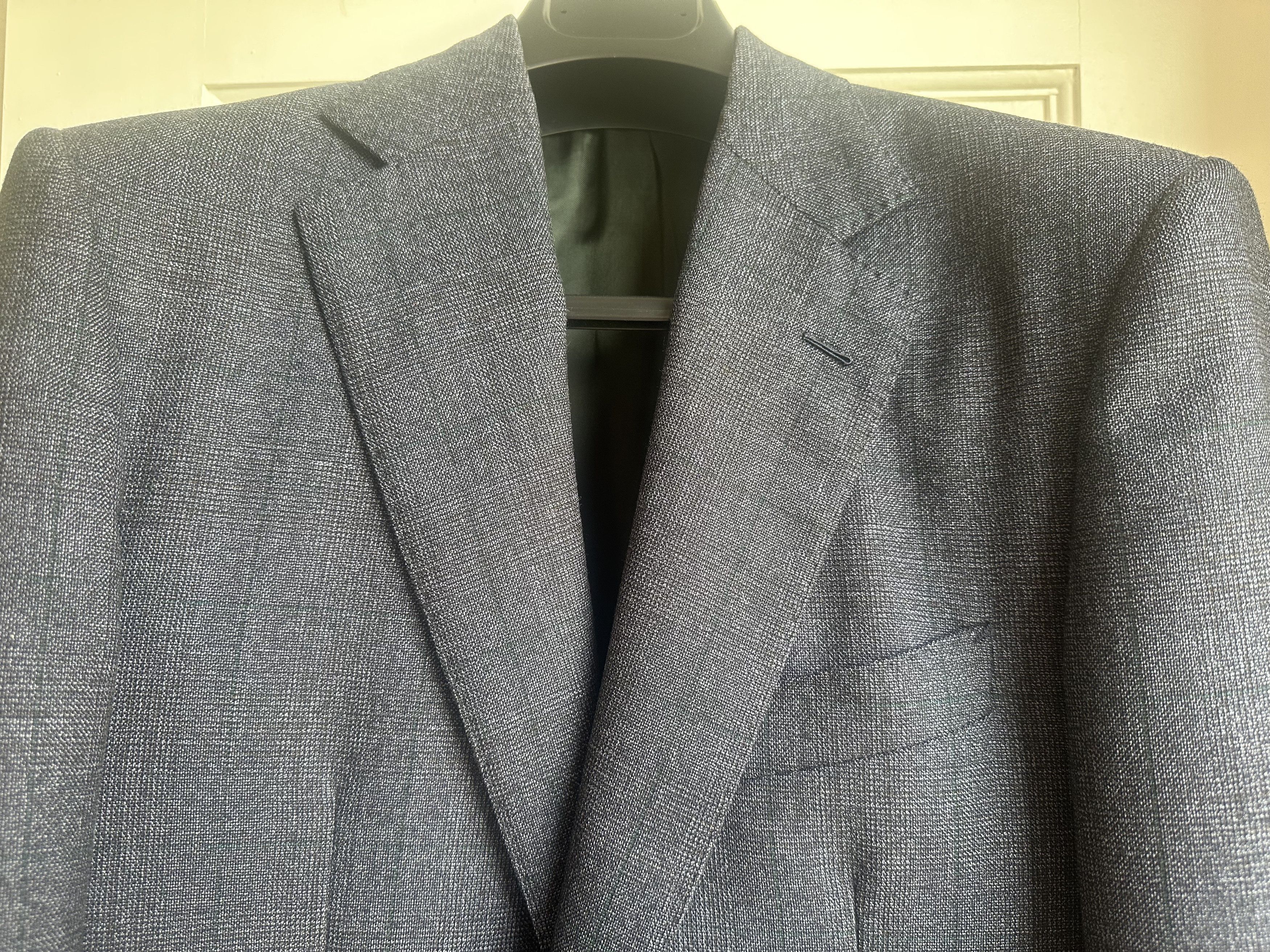 HUSBANDS SINGLE-BREASTED JACKET IN WOOL - BLUE GLEN CELTIC Size 38R - 3 Thumbnail