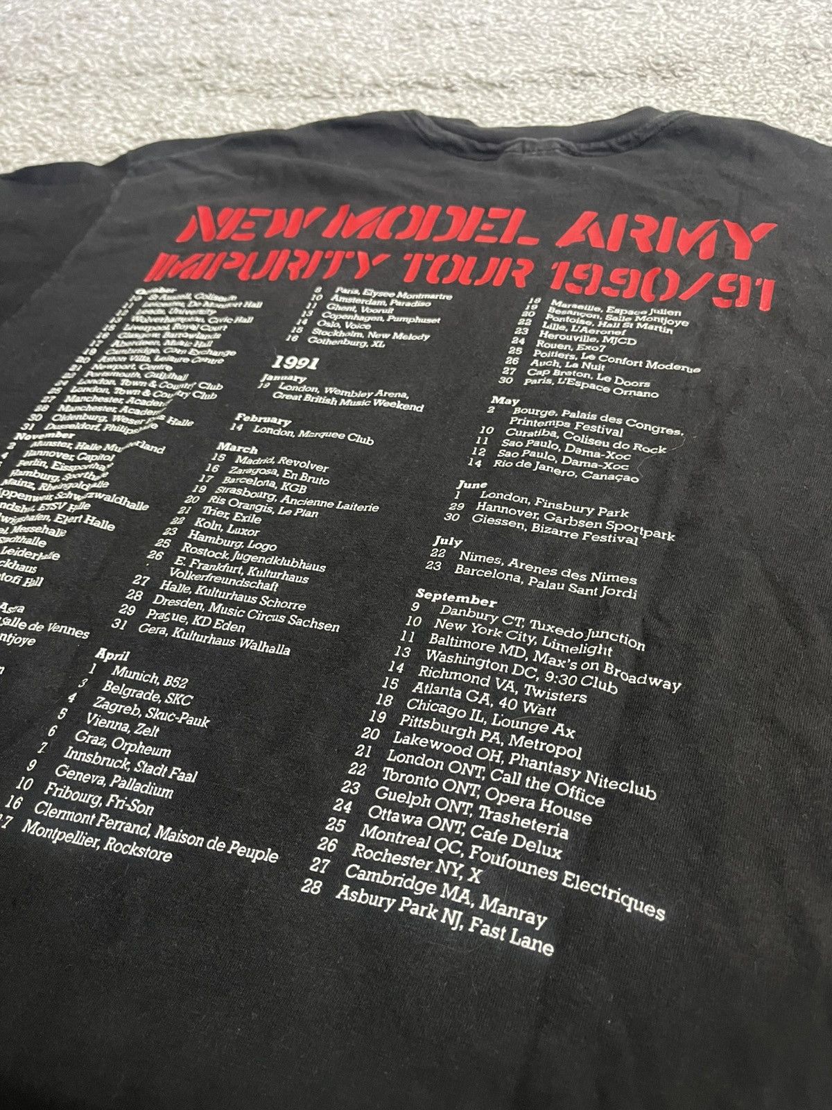 Band Tees × Vintage 1991 NEW MODEL ARMY IMPURITY RARE ARCHIVE HANES size XL Size US XL / EU 56 / 4 - 11 Thumbnail