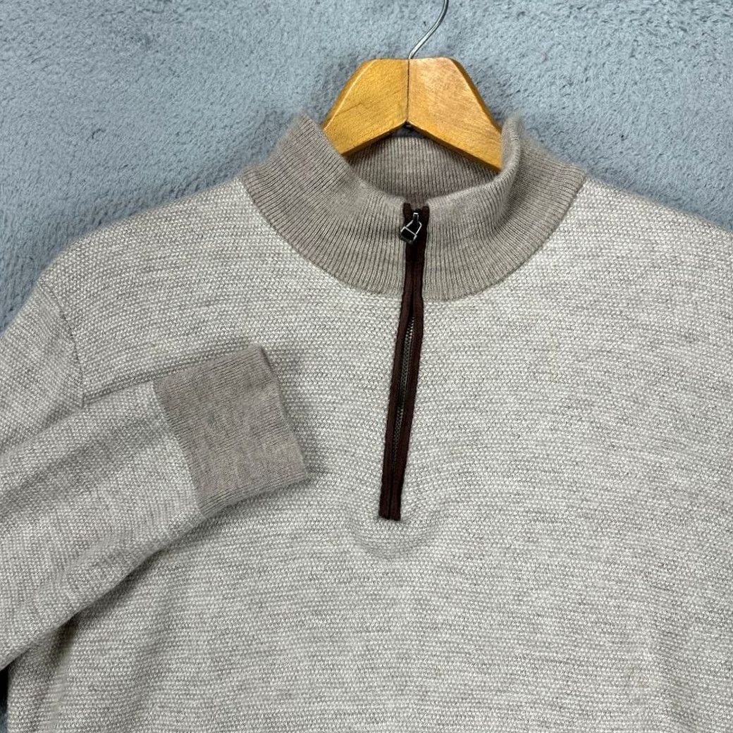 UNTUCKit UNTUCKit Sweater Mens Small Beige 100% Merino Wool Quarter Zip Pullover Knit Regular S Beige Mens Small Pullover Outdoor Walking 90s Size US S / EU 44-46 / 1 - 2 Thumbnail