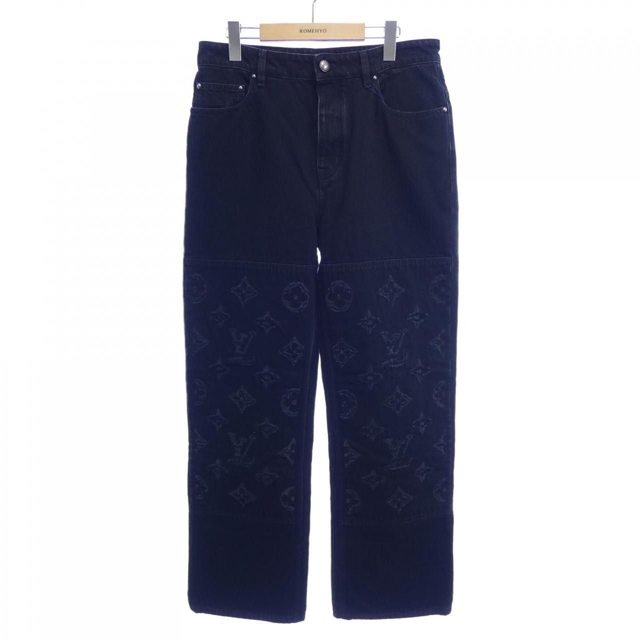 Louis Vuitton Louis Vuitton Louis Vuitton Monogram Destroyed Denim Jeans Textile Jeans HUD48WK54 DUTY FREE for USA Size ONE SIZE - 1 Thumbnail