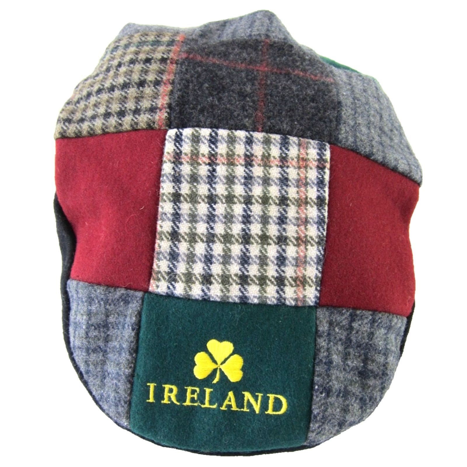 Vintage VINTAGE IRELAND Wool Green Red Grey Plaid Patch Cabby Newsboy Hat Cap OS Mens Cap Wool Plaid Newsboy Cap OS Size ONE SIZE - 3 Thumbnail