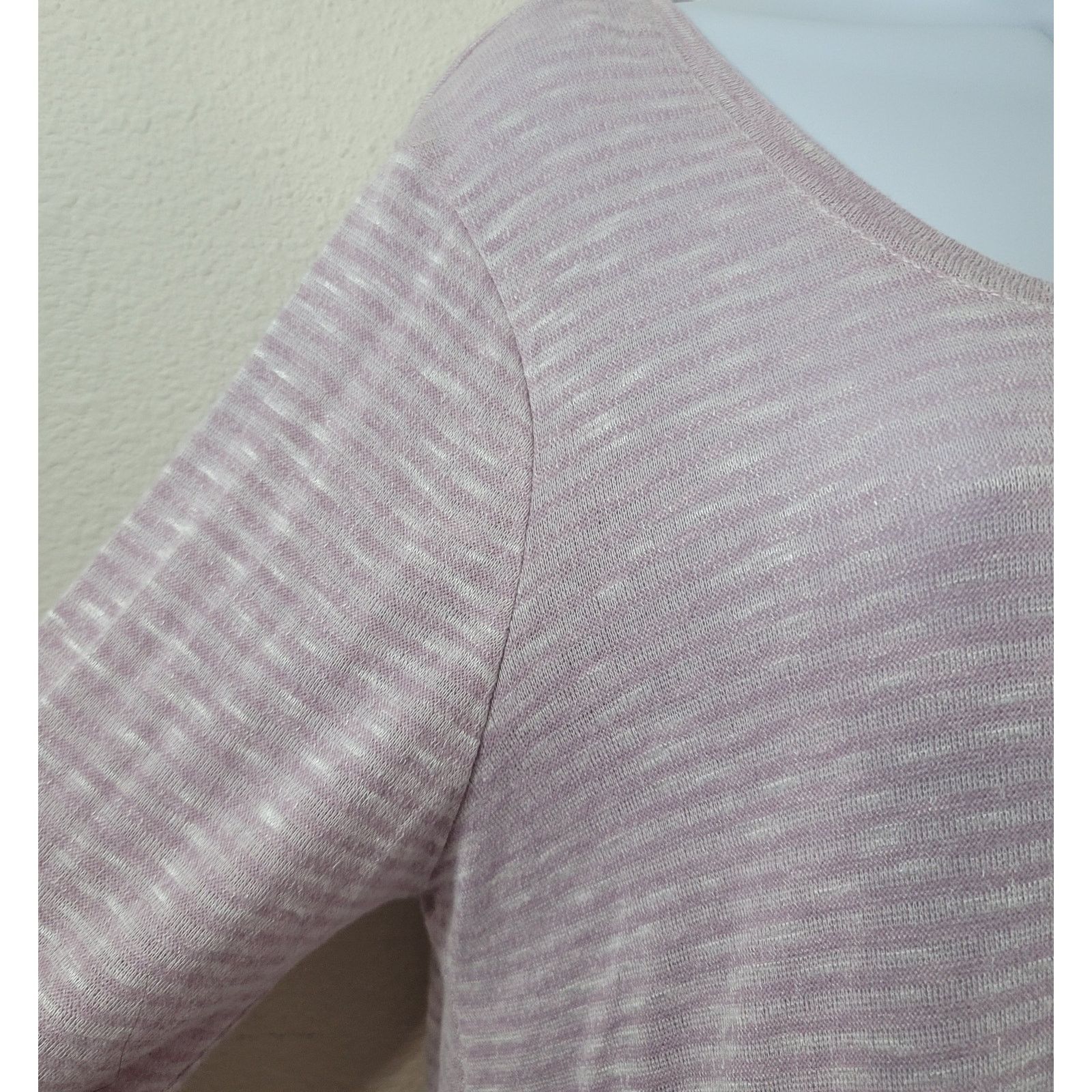 Other Absolutely Famous Lilac White Striped Slub Knit Top XL Soft Size XL / US 12-14 / IT 48-50 - 6 Thumbnail