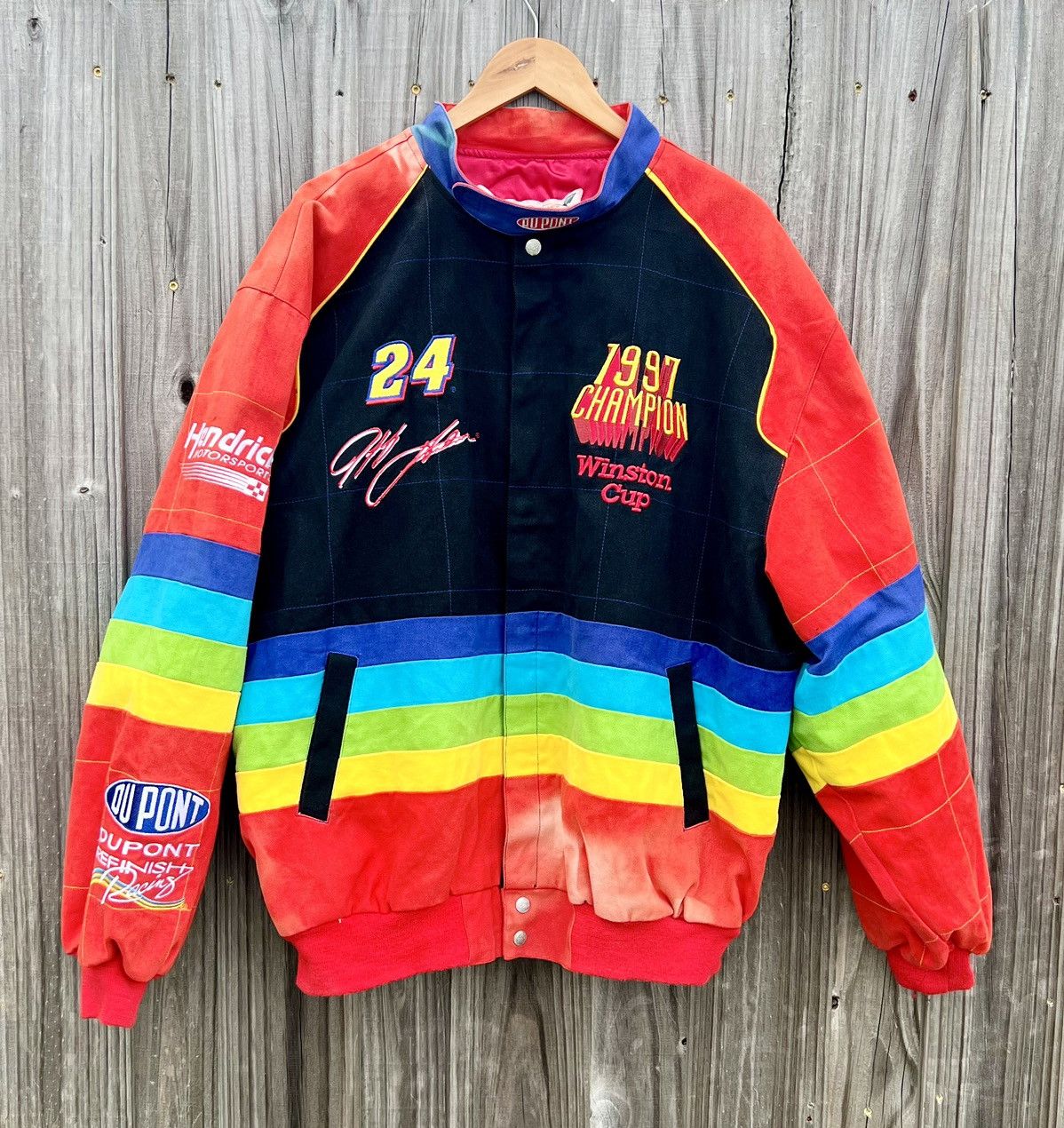 image of Vintage 97 Jeff Hamilton Jeff Gordon Winston Cup Jacket in Red, Men's (Size 2XL)