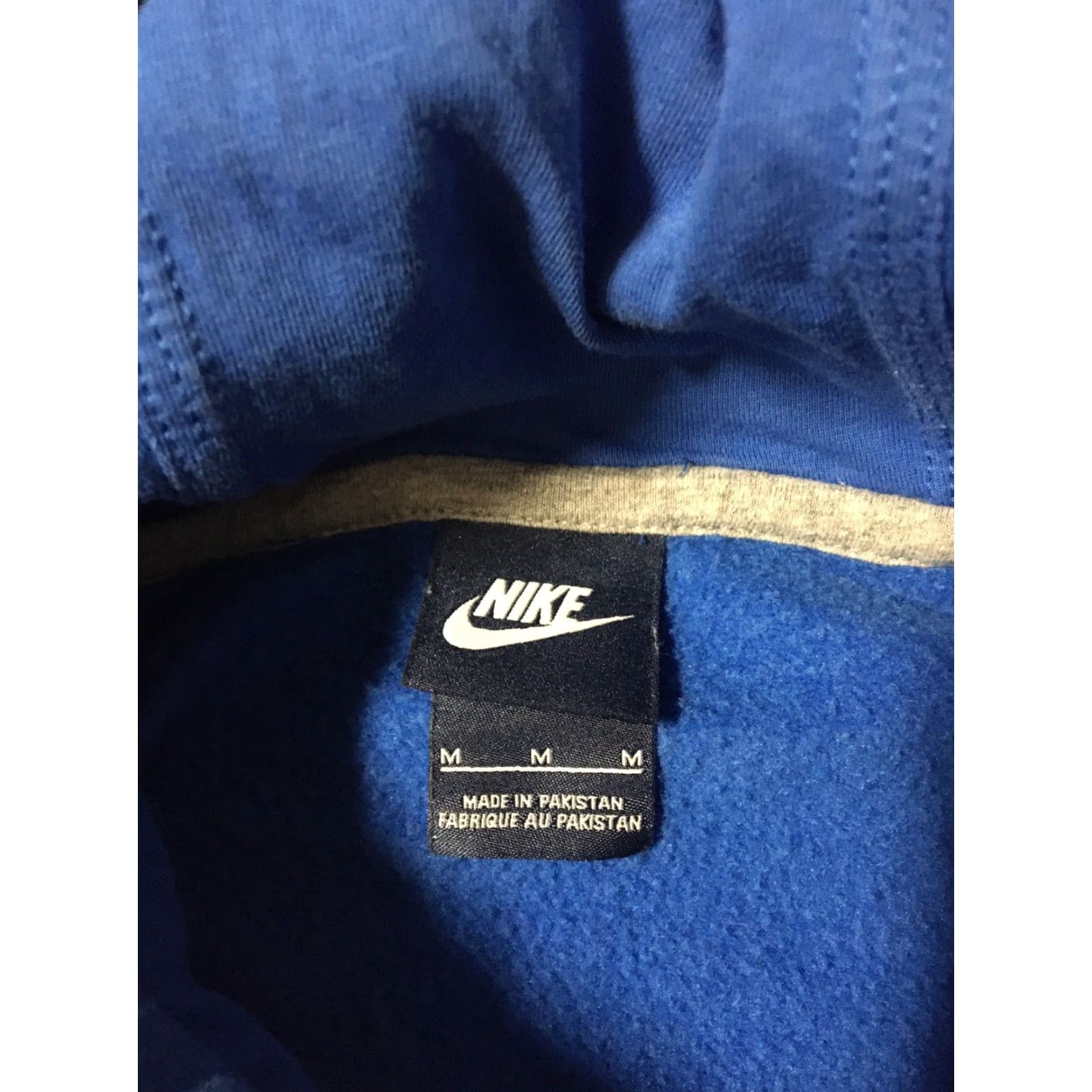 Nike VINTAGE Nike Swoosh Hoodie M Mens Blue Check Grunge Hip Hop 90s 80s 90s Nike Sportswear Pullover Size US M / EU 48-50 / 2 - 5 Thumbnail