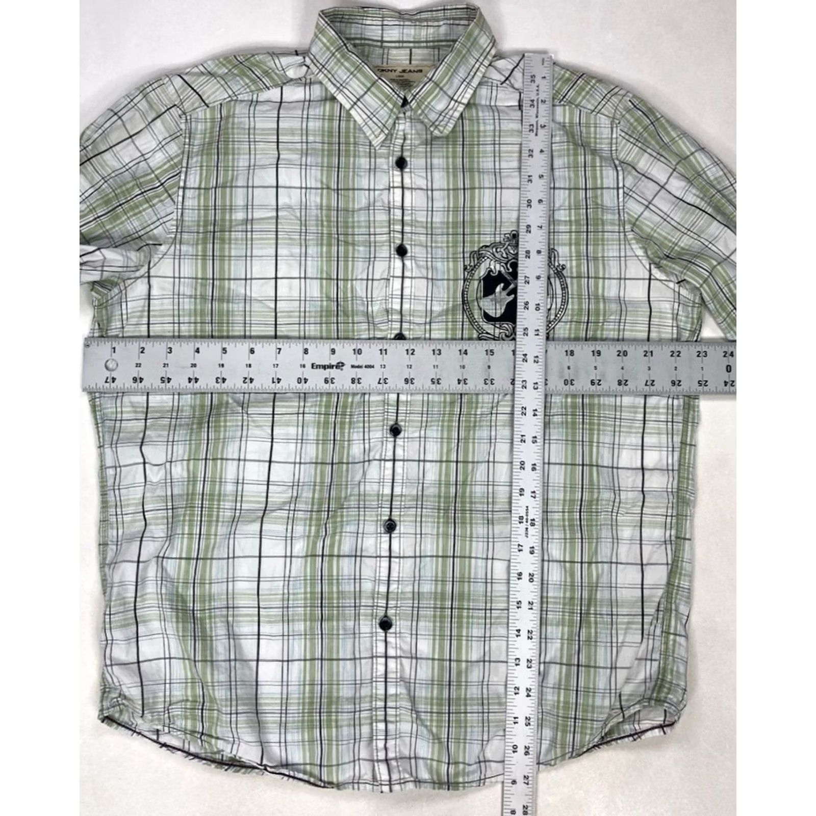 DKNY VINTAGE DKNY Rock & Roll NYC Car Guitar Print Plaid Shirt Men Large Green Long Sleeve Size US L / EU 52-54 / 3 - 6 Thumbnail