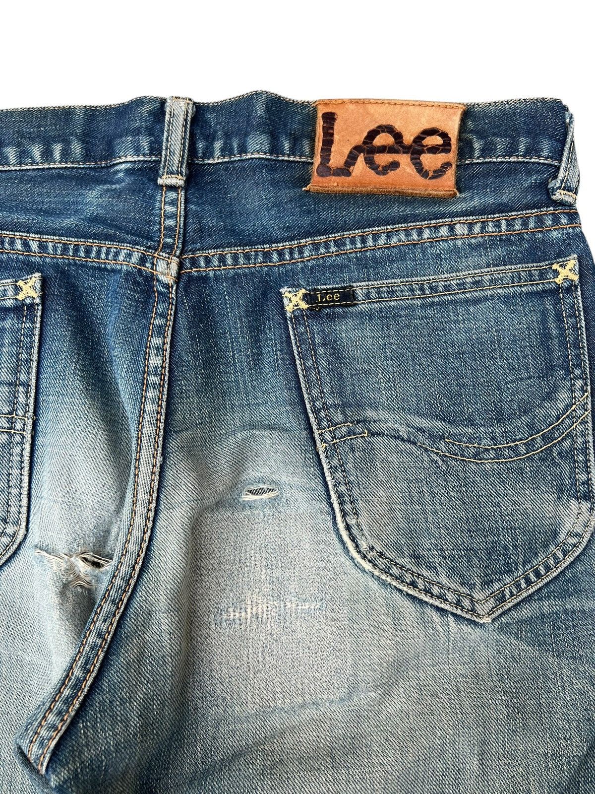 Lee Vintage Lee Sanforized Distressed Mud Denim Selvedge Jeans Size US 30 / EU 46 - 21 Thumbnail