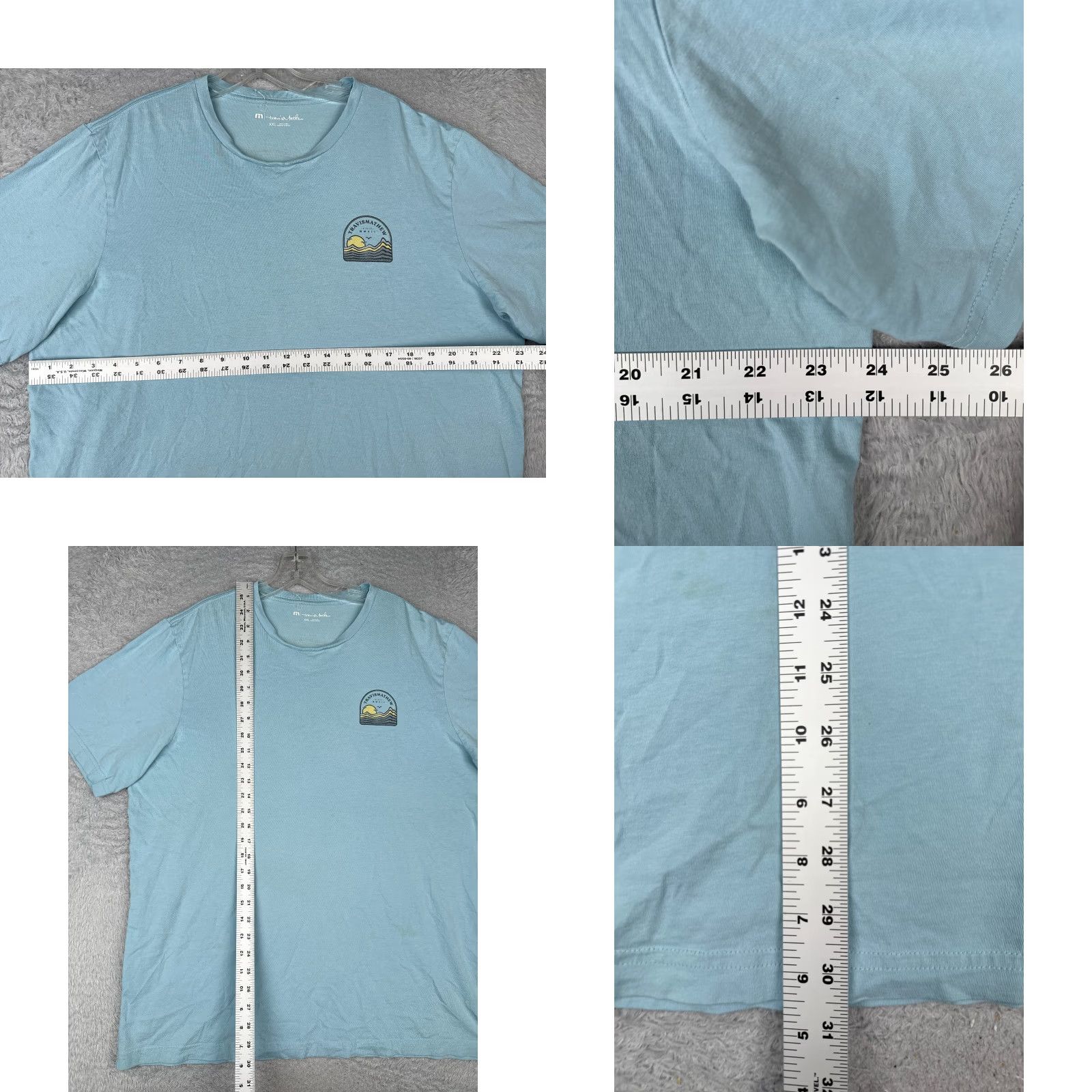 TravisMathew Travis Mathew Shirt Adult 2XL Blue 100% Cotton Short Sleeve Crew Neck T-Shirt Men (Regular) Size US XXL / EU 58 / 5 - 8 Thumbnail