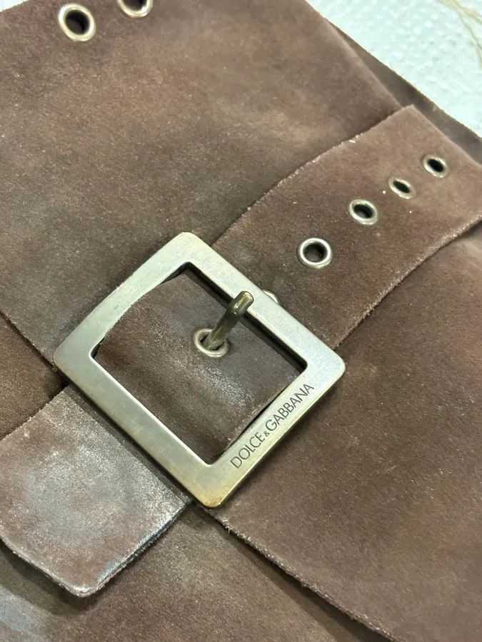 Dolce & Gabbana SS2002 Dolce & Gabbana Brown Suede Messenger Eyelet Bag Size ONE SIZE - 4 Thumbnail