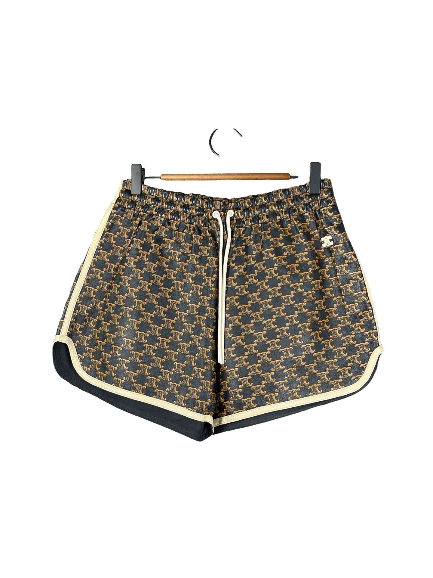 Celine Celine Triomphe Leather Shorts Size 38 Size 27" / US 4 / IT 40 - 1 Thumbnail