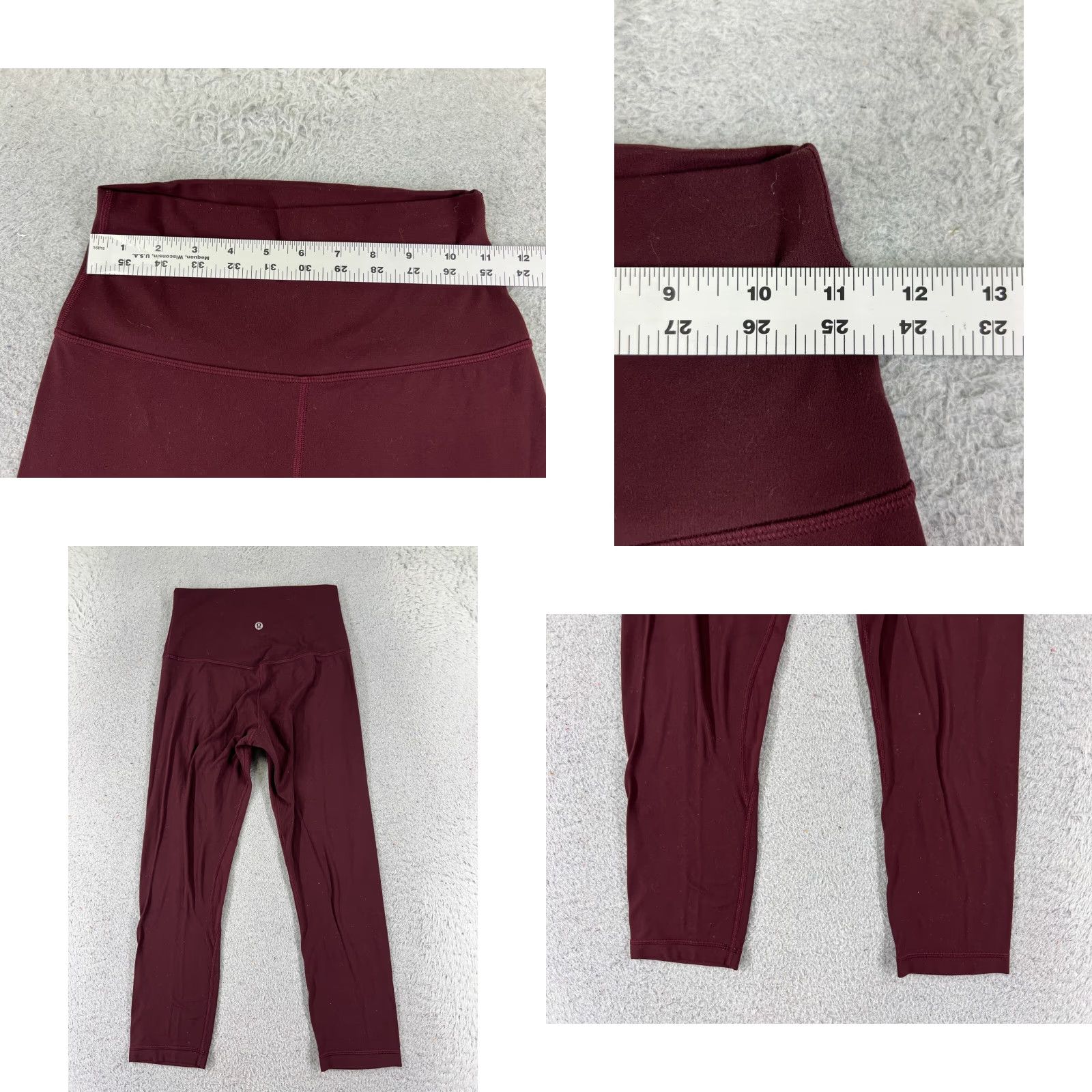 Lululemon Lululemon Leggings Womens 2 Red Wunder Under Crop Yoga High Rise LW6AG0S Cropped Pockets 22in Inseam Relaxed Skinny Size 26" / US 2 / IT 38 - 8 Thumbnail
