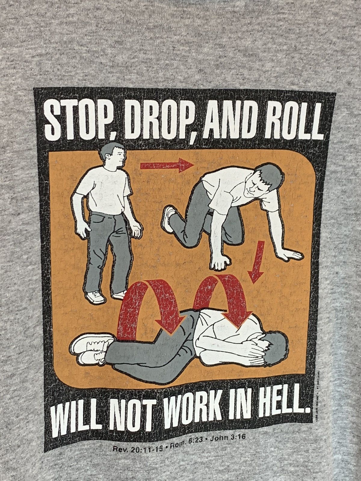 Vintage RARE* Vintage 90’s Stop Drop & Roll Won’t Work In Hell Shirt Size US XXL / EU 58 / 5 - 3 Thumbnail