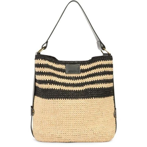 Isabel Marant Isabel Marant Bayia Black Natural Raffia Shoulder Bag New & Size ONE SIZE - 1 Preview