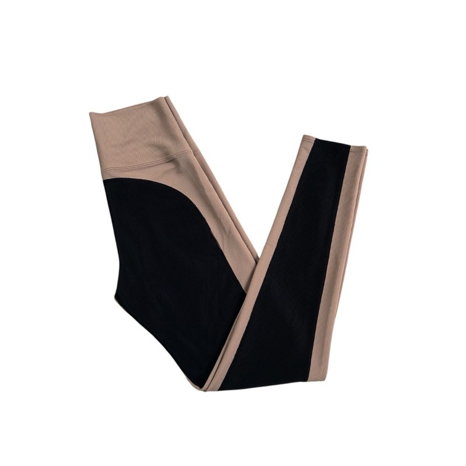 Beach Riot Beach Riot Colorblock Ribbed Leggings – Black/Tan – Size L Size 30" / US 8 / IT 44 - 3 Thumbnail
